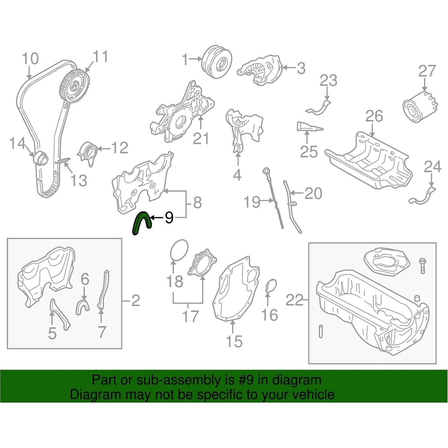Cubierta de Tiempo del Motor Mazda B61P-10-513 - Genuina
