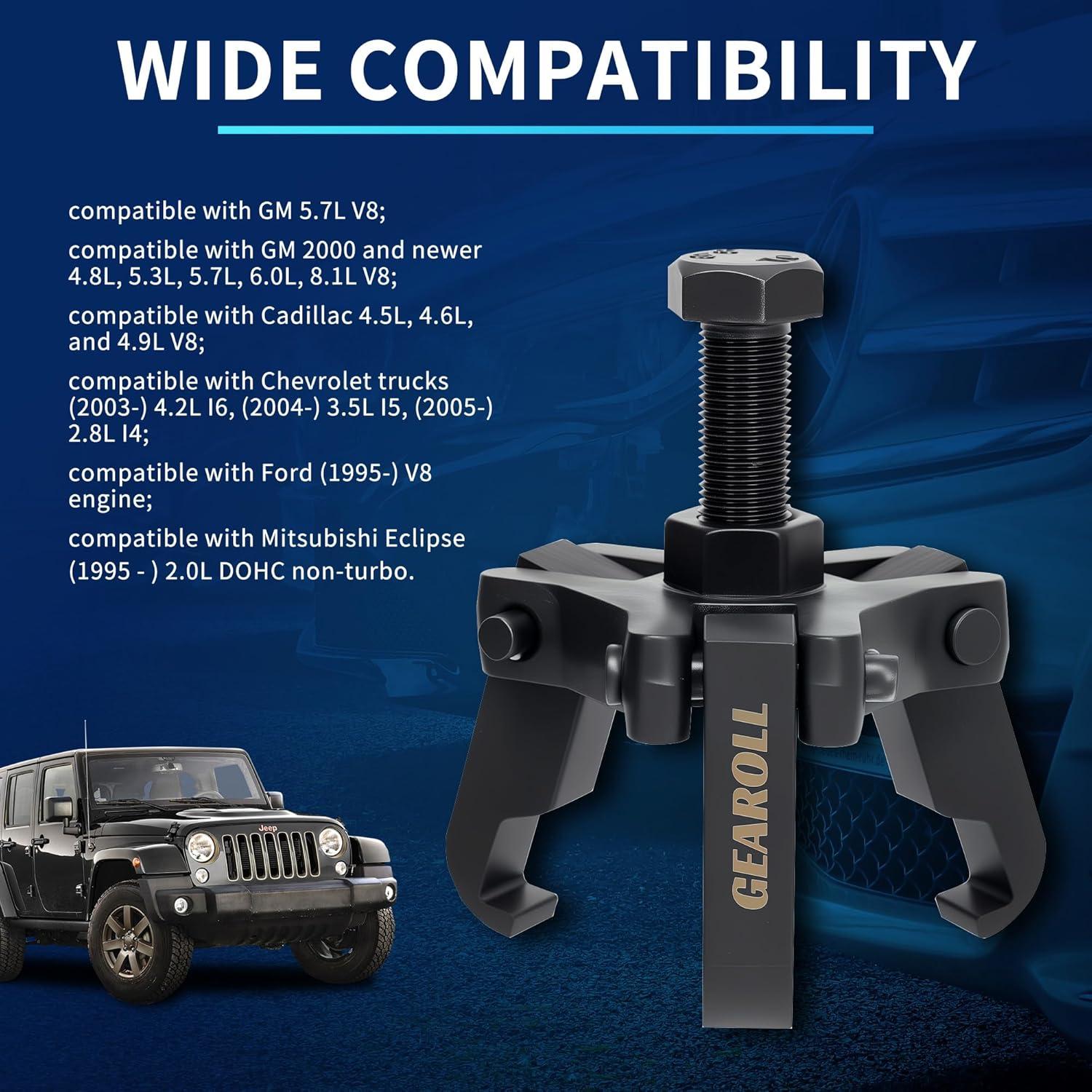 Extractor de Polea de Amortiguador Armónico GEAROLL 3 Garras