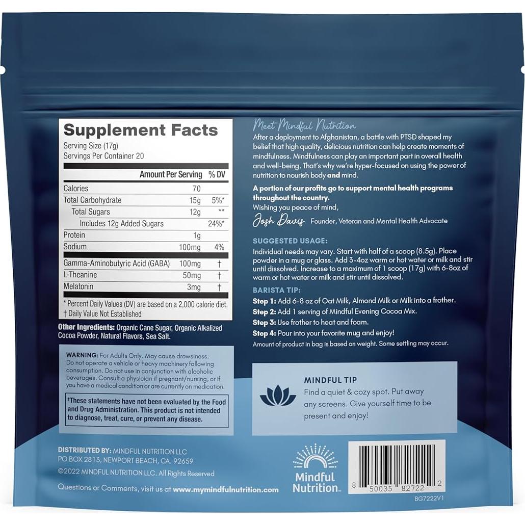 Cacao Nocturno de Menta Nutrición Consciente 340g - Sueño Calmado