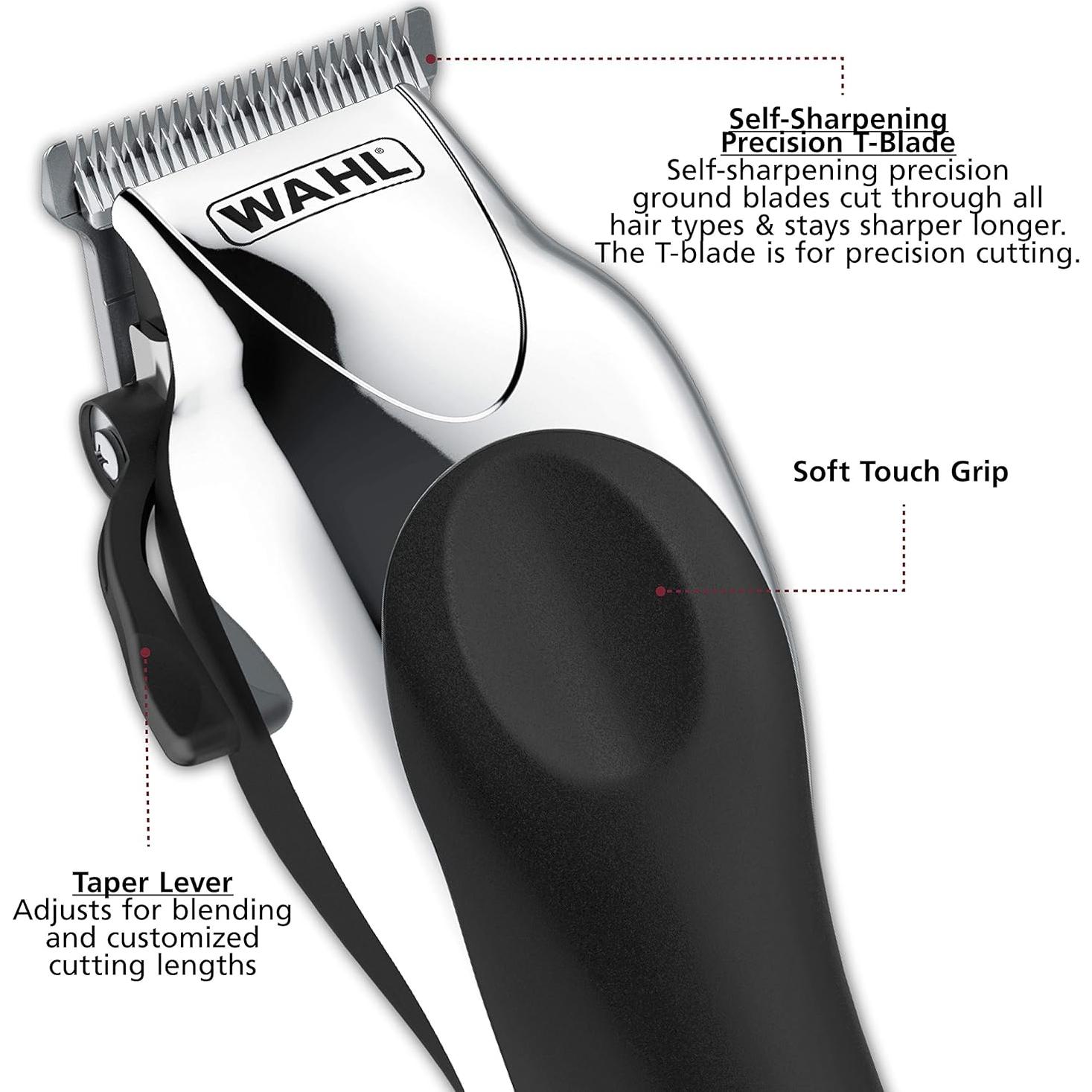 Cortadora de Cabello Wahl Deluxe Chrome Pro 25 Piezas