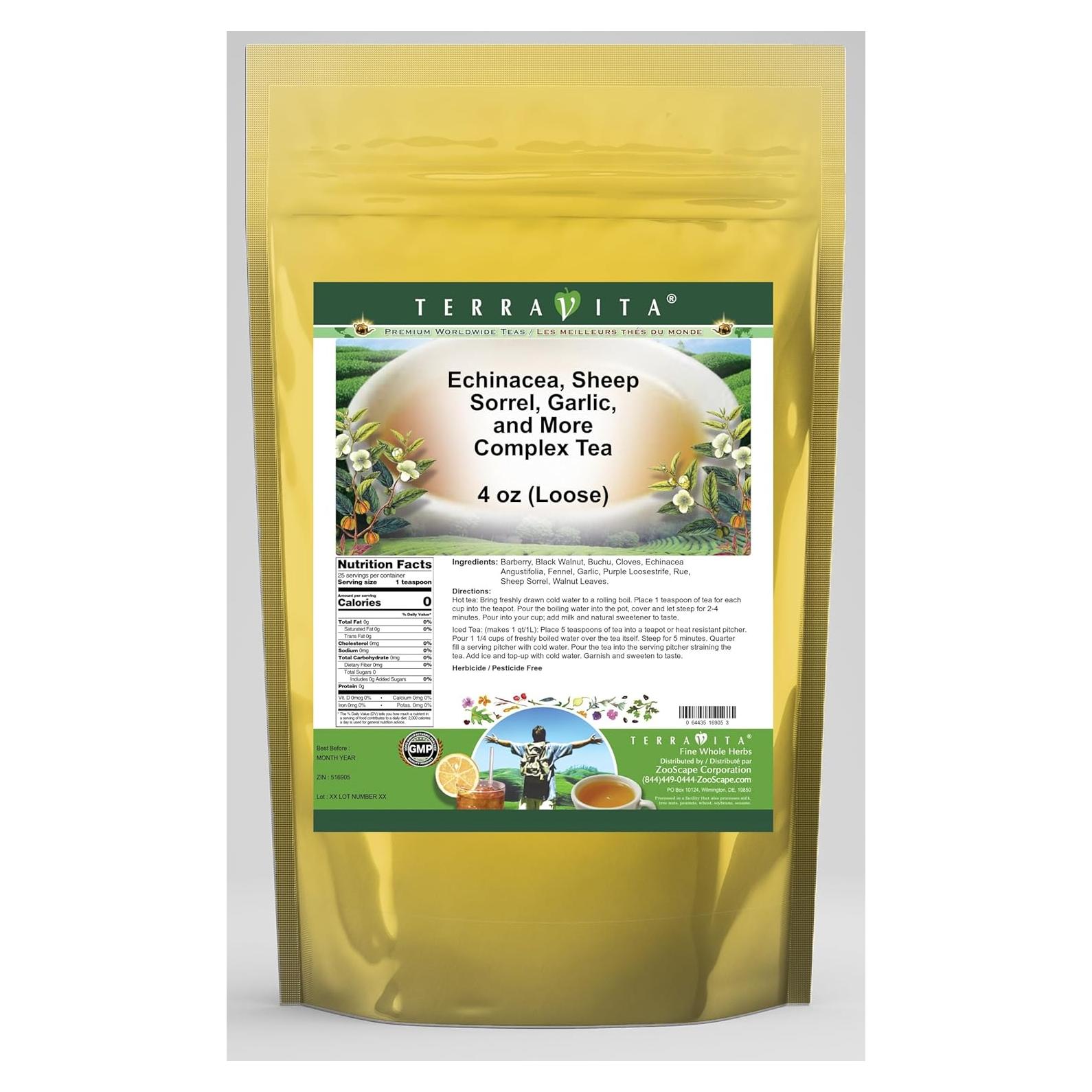 Té Herbal Suelto TerraVita Echinacea y Ajo 3 Paquetes 113.4 g