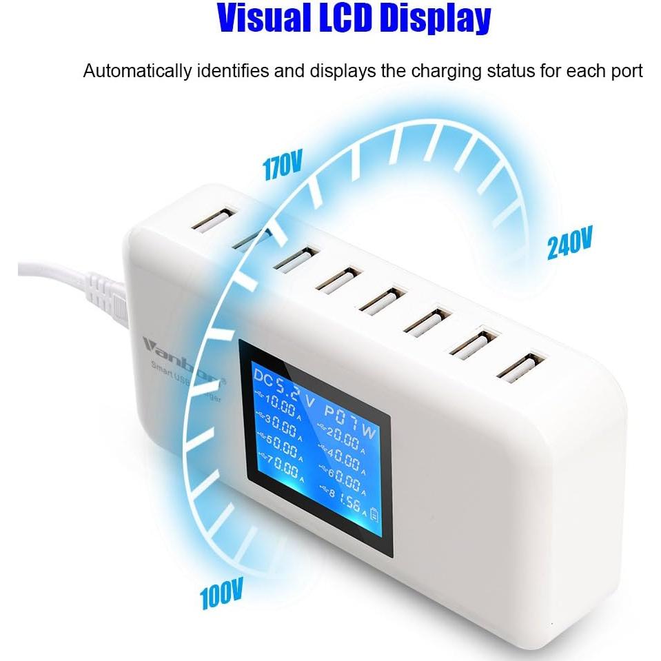 Estación de Carga USB 60W 8 Puertos BOSHENGGAO Blanca