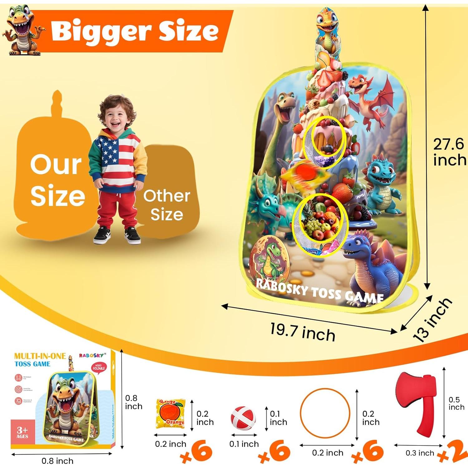 Juego de Lanzamiento de Dinosaurios RaboSky 4 en 1 50.8x71.1 cm