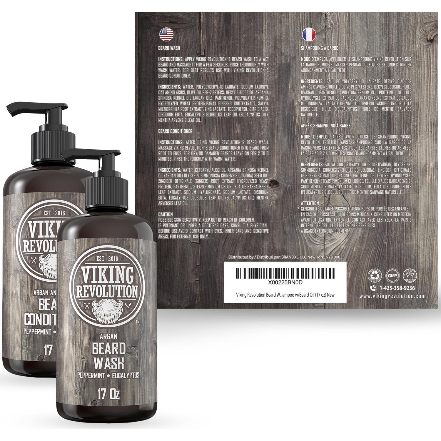 Champú y Acondicionador para Barba Viking Revolution 500ml