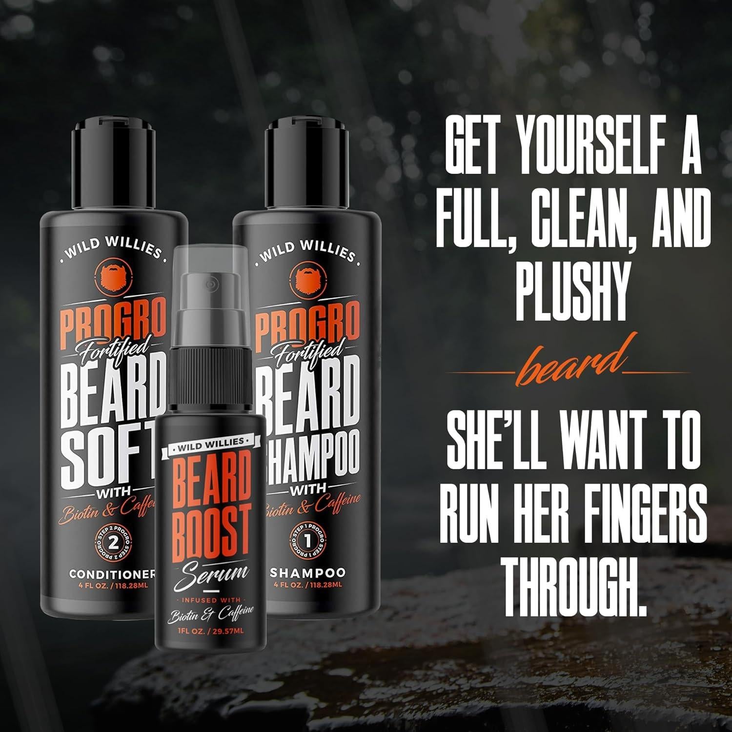 Kit Cuidado Barba Wild Willies - Champú y Acondicionador 4 Oz