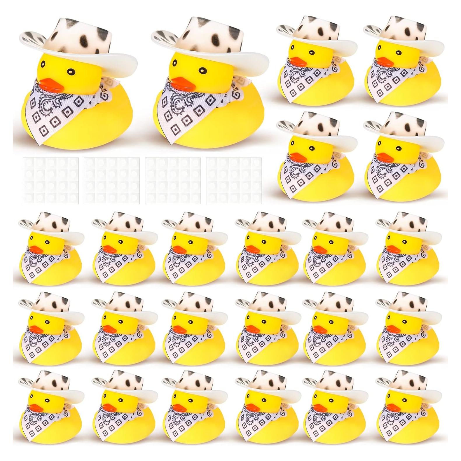 24 Patitos de Goma Vaquero con Sombrero y Bufanda - Juguetes