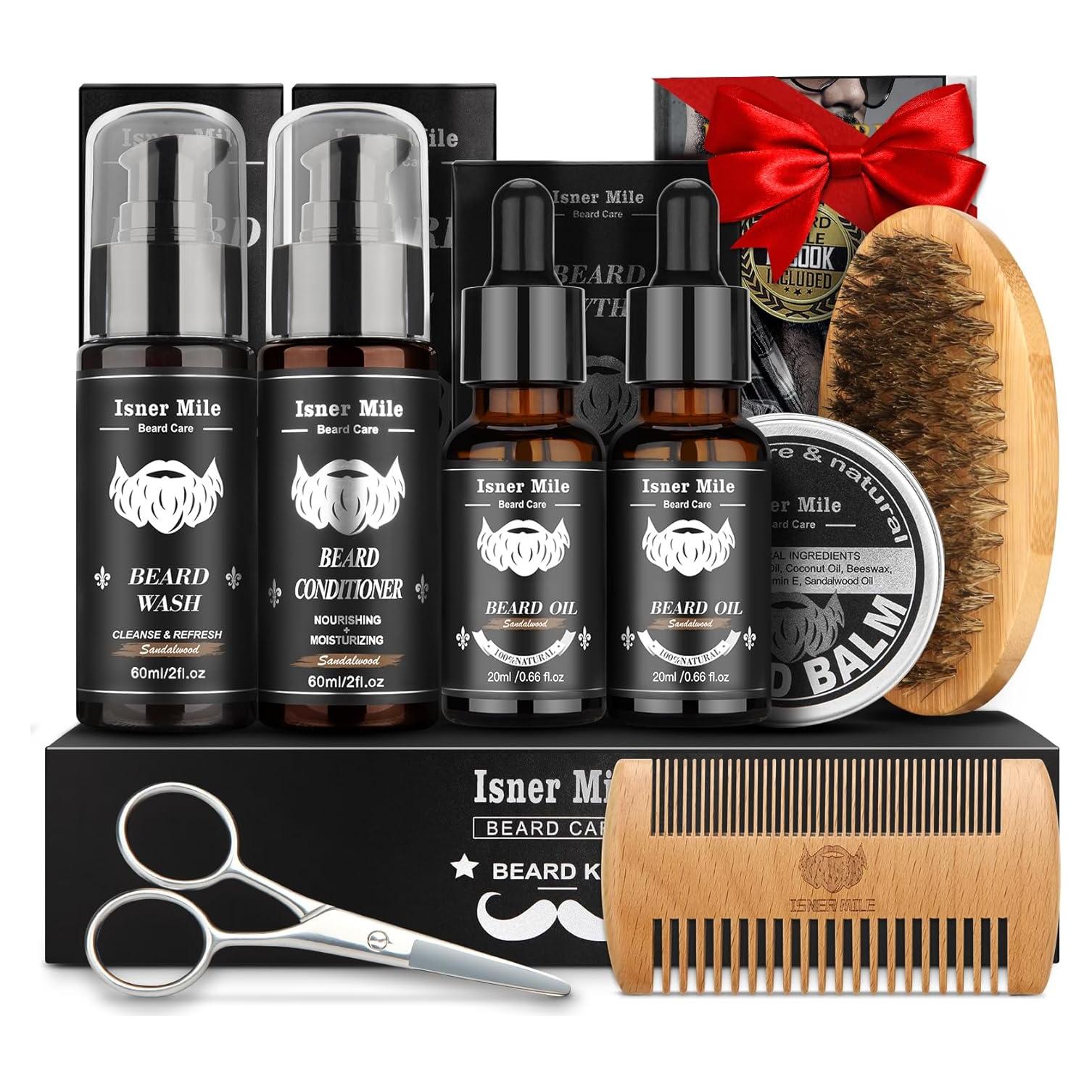 Kit de Barba Isner Mile 11 Piezas Sándalo Cuidado Completo