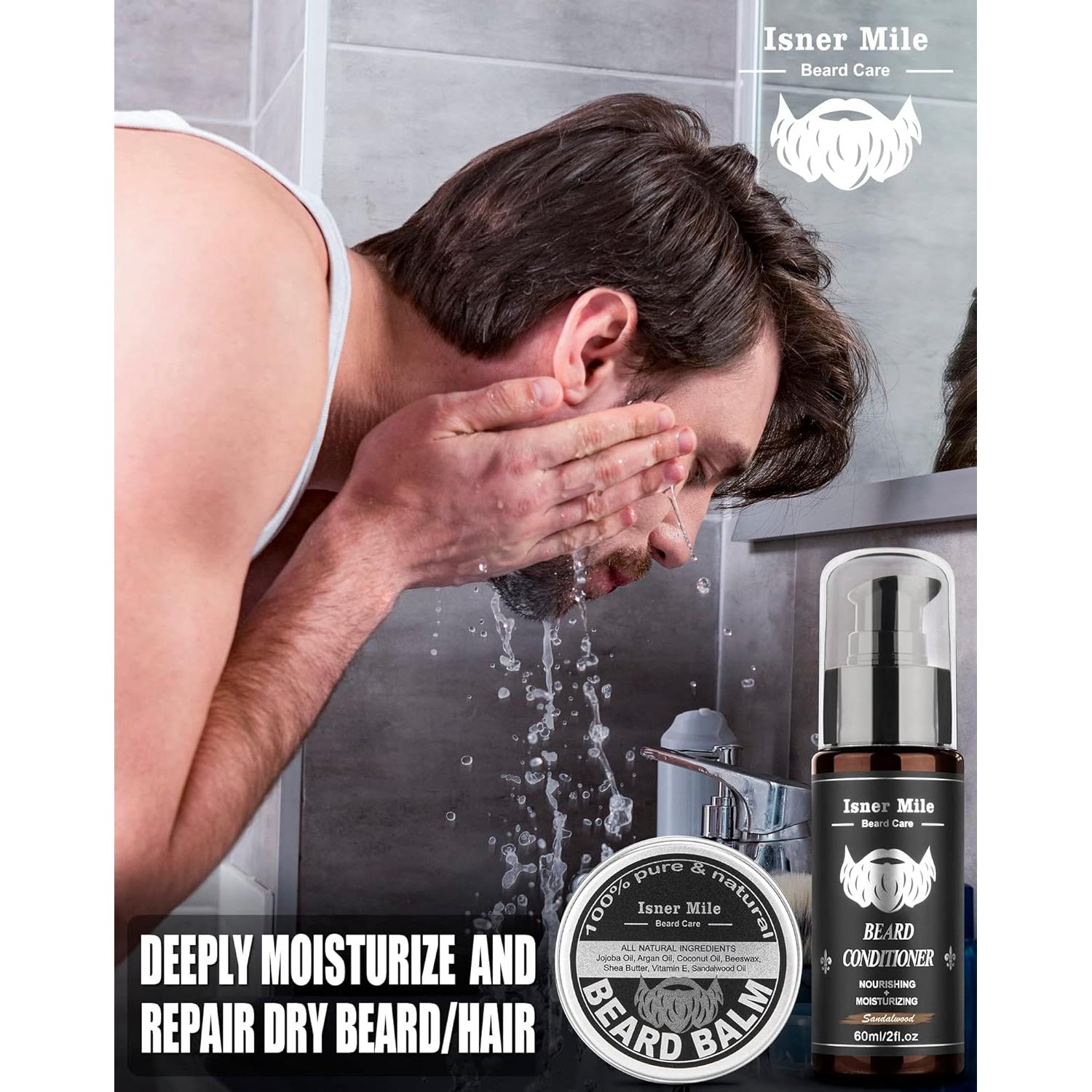 Kit de Barba Isner Mile 11 Piezas Sándalo Cuidado Completo