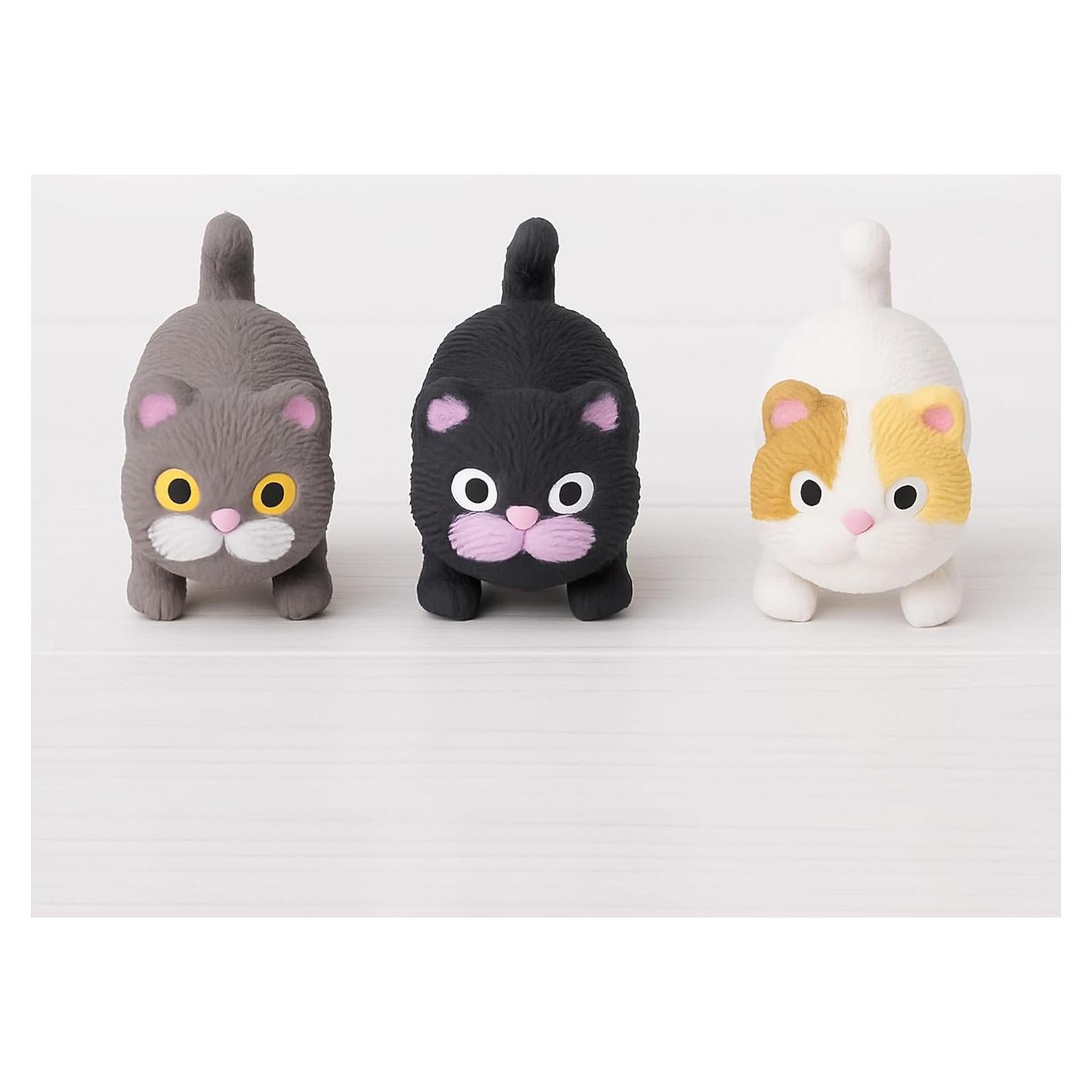 Set de 3 Juguetes Antiestrés Gatos Squishy Toysmith - Silicona