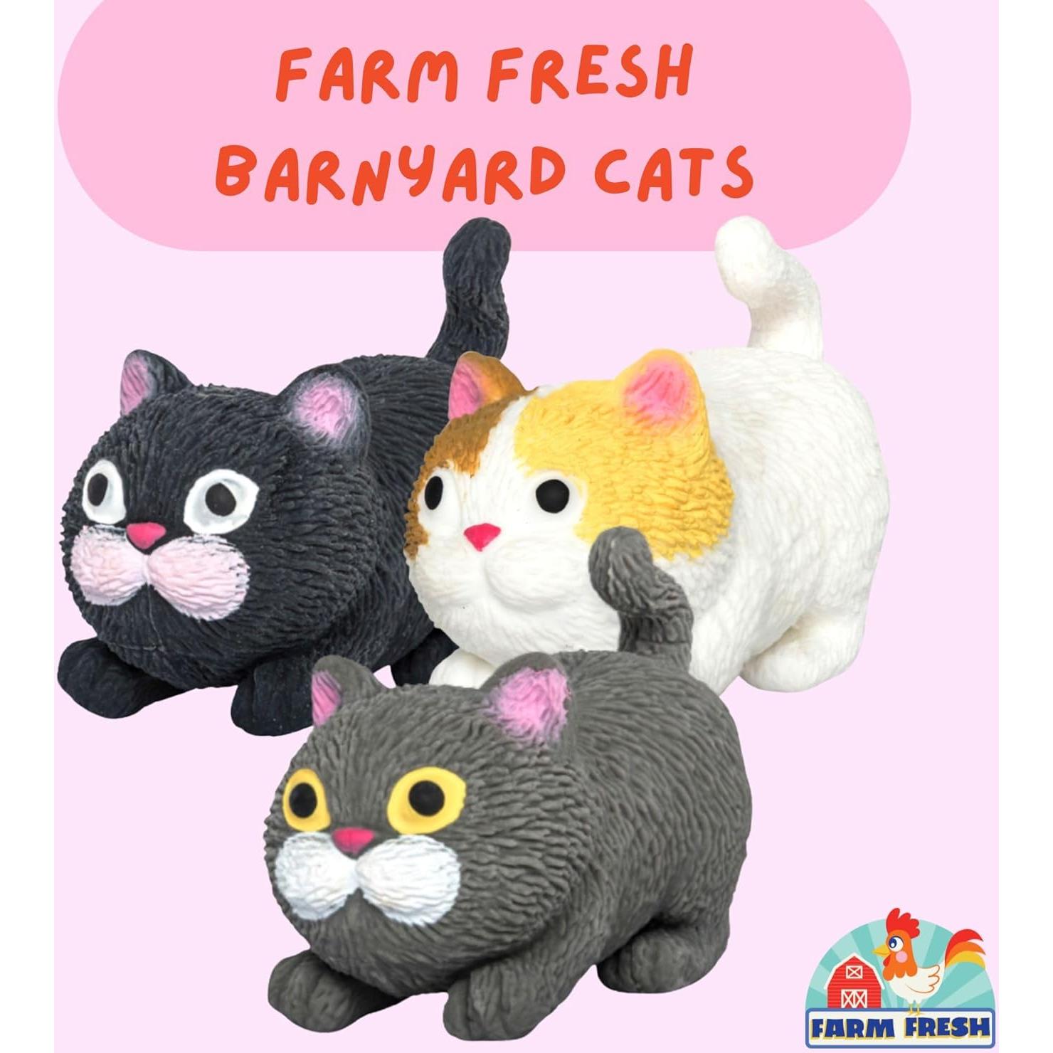 Set de 3 Juguetes Antiestrés Gatos Squishy Toysmith - Silicona