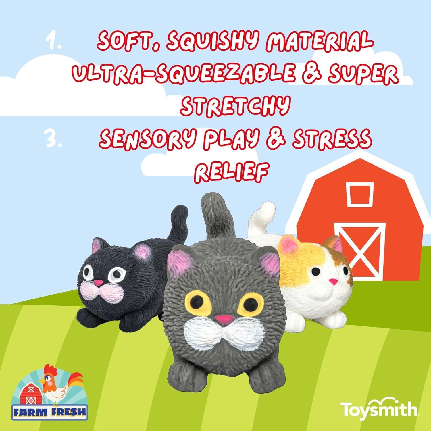 Set de 3 Juguetes Antiestrés Gatos Squishy Toysmith - Silicona