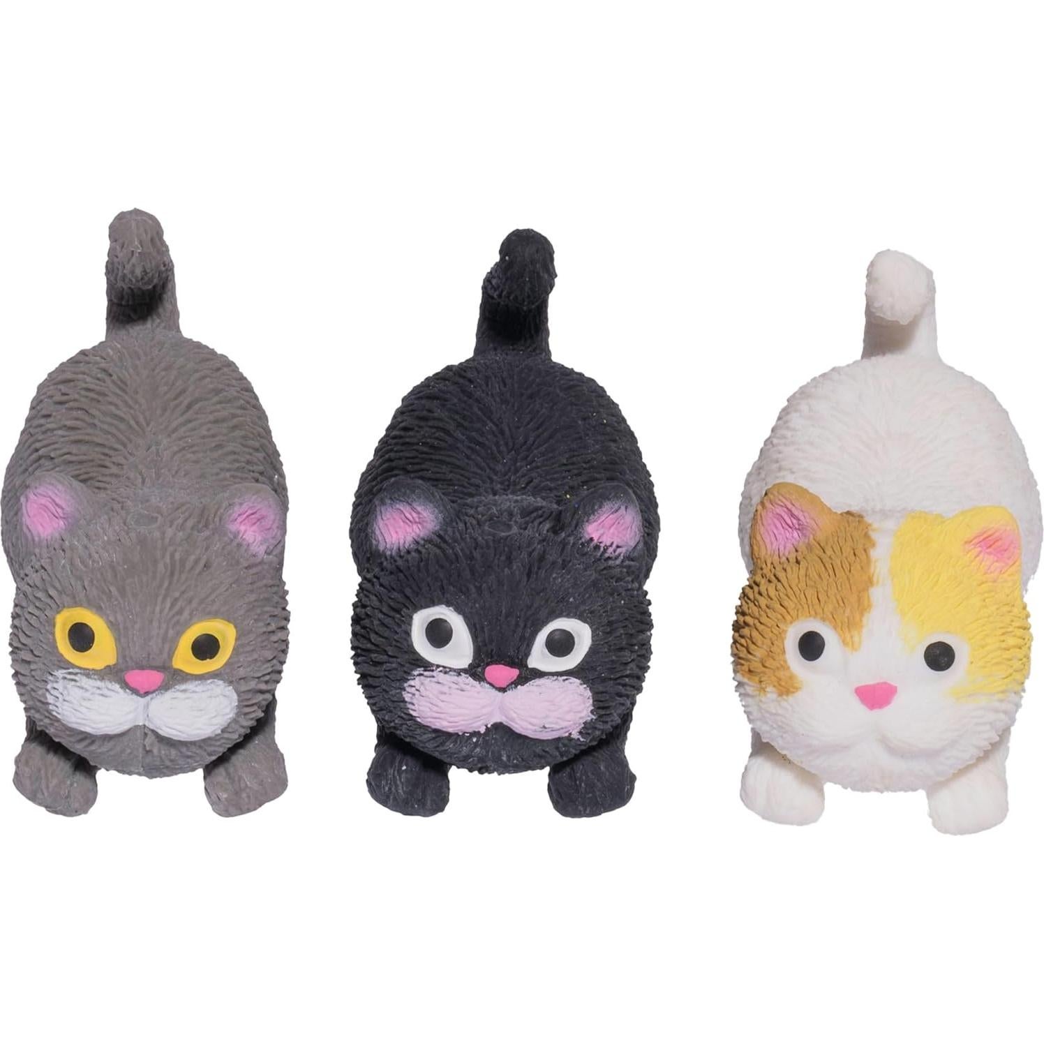 Set de 3 Juguetes Antiestrés Gatos Squishy Toysmith - Silicona
