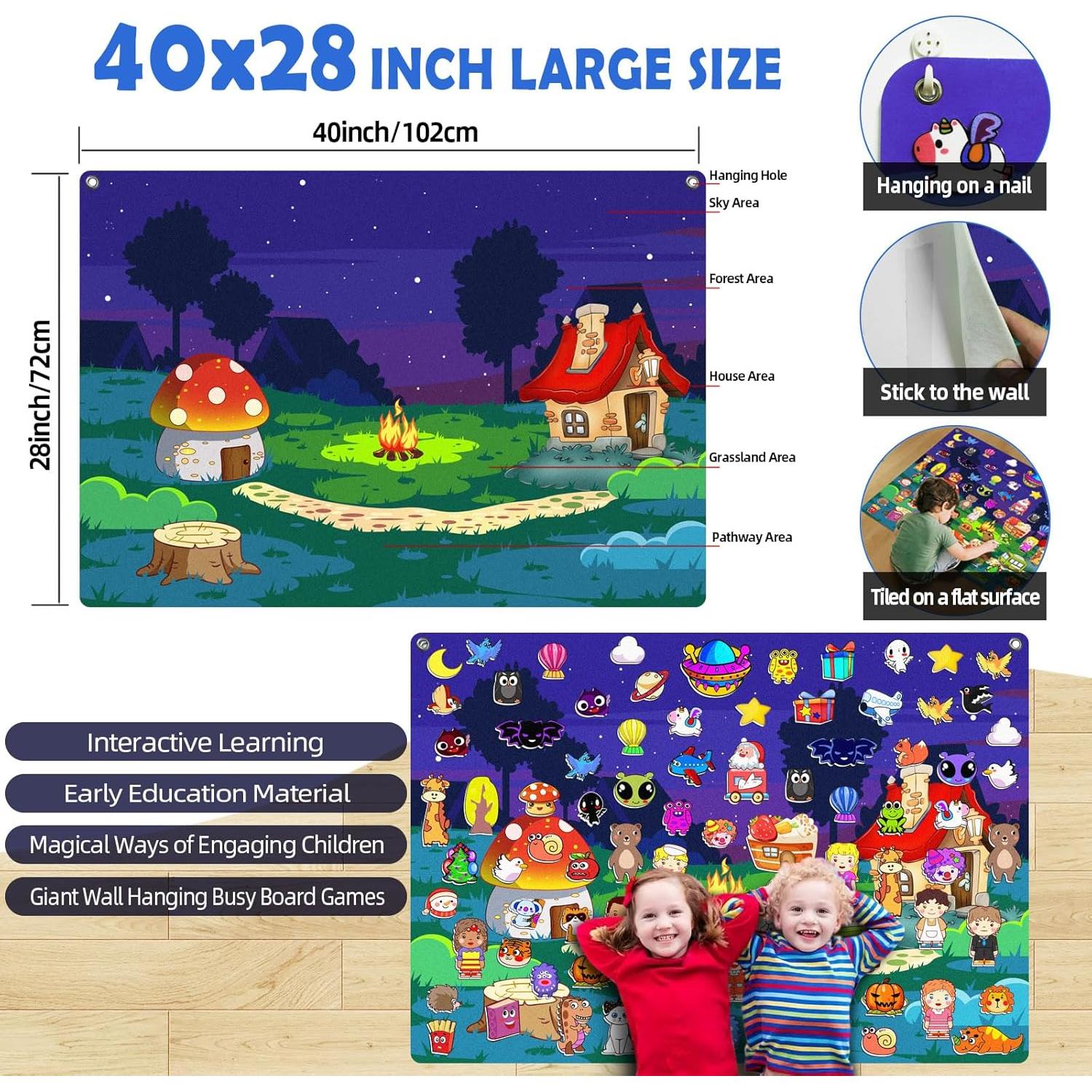 Juego de Tablero de Historias de Fieltro 200 Piezas 40x28"