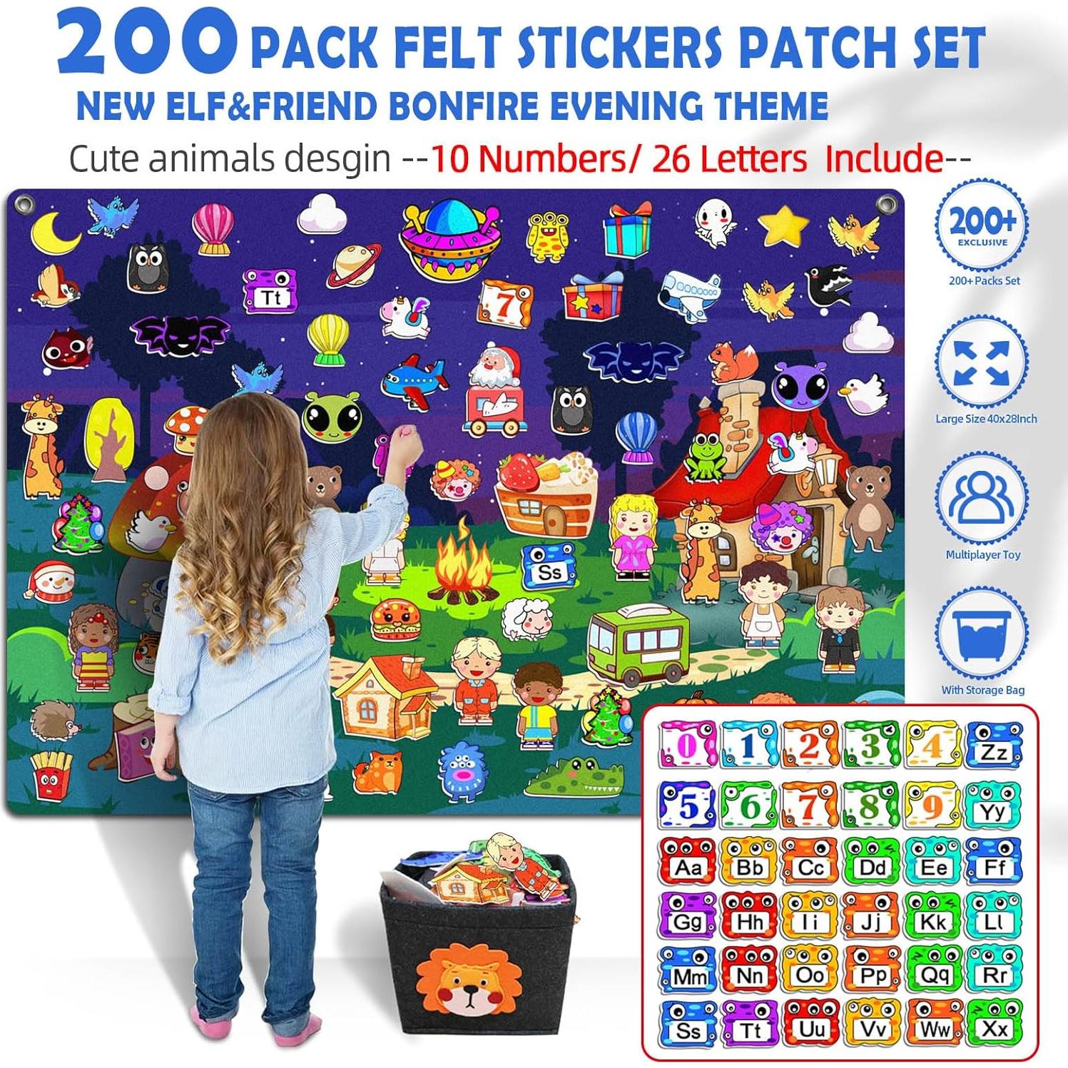 Juego de Tablero de Historias de Fieltro 200 Piezas 40x28"