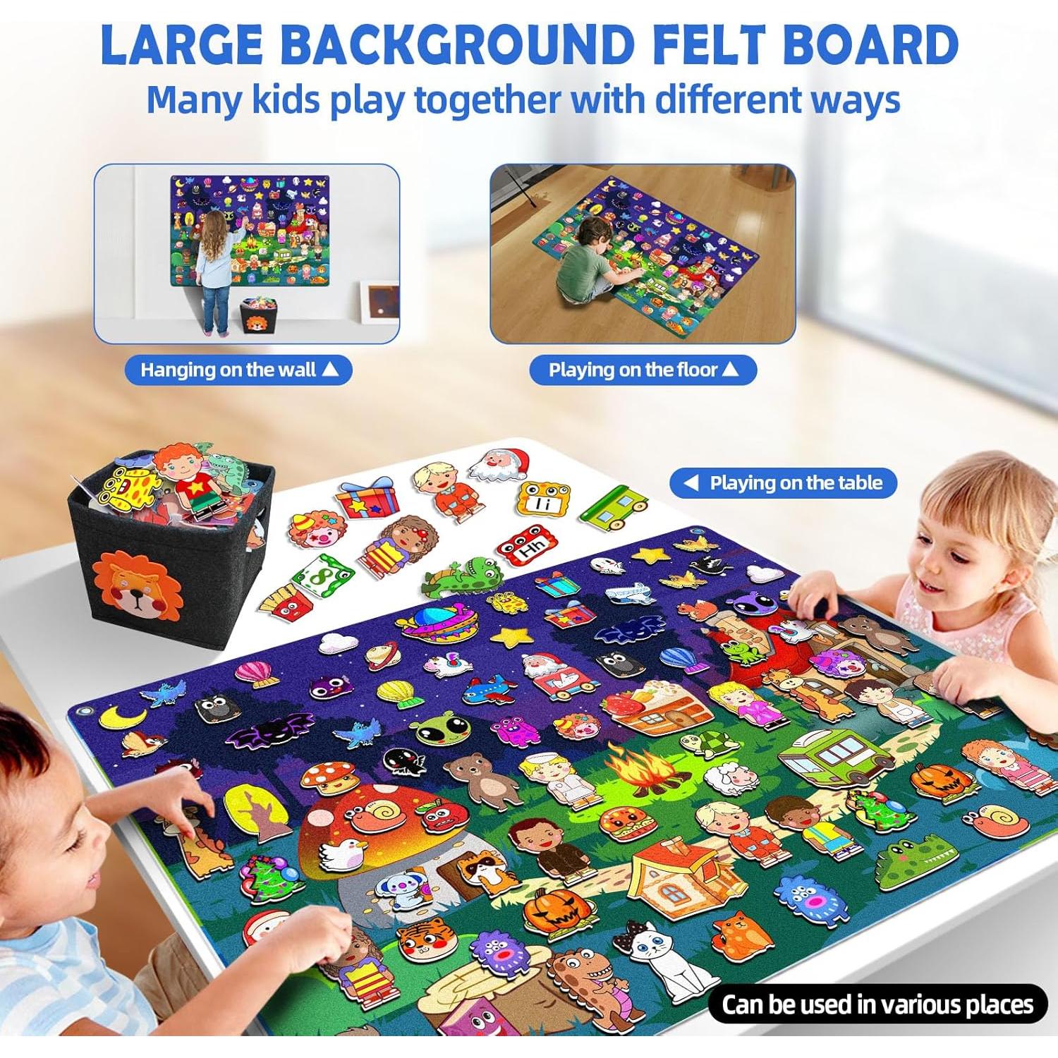 Juego de Tablero de Historias de Fieltro 200 Piezas 40x28"