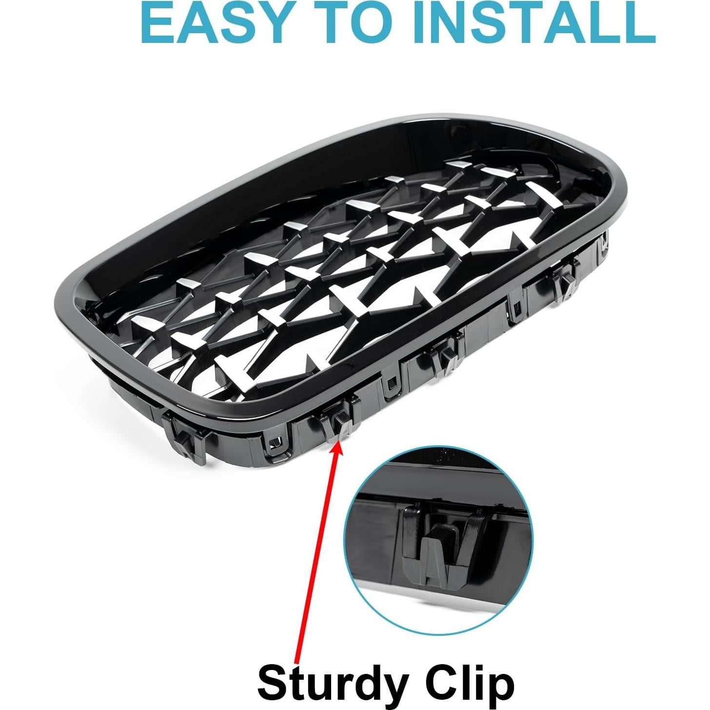 Rejilla Frontal KHK para BMW Serie 5 F10 2010-2016 Diamante Cromo