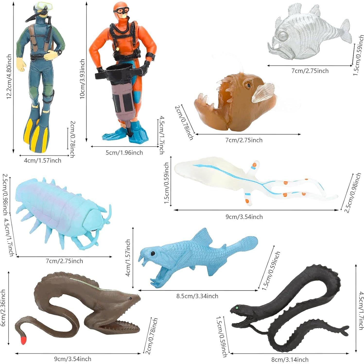 Figuras de Buceadores y Criaturas Marinas ONEST - 10 Piezas