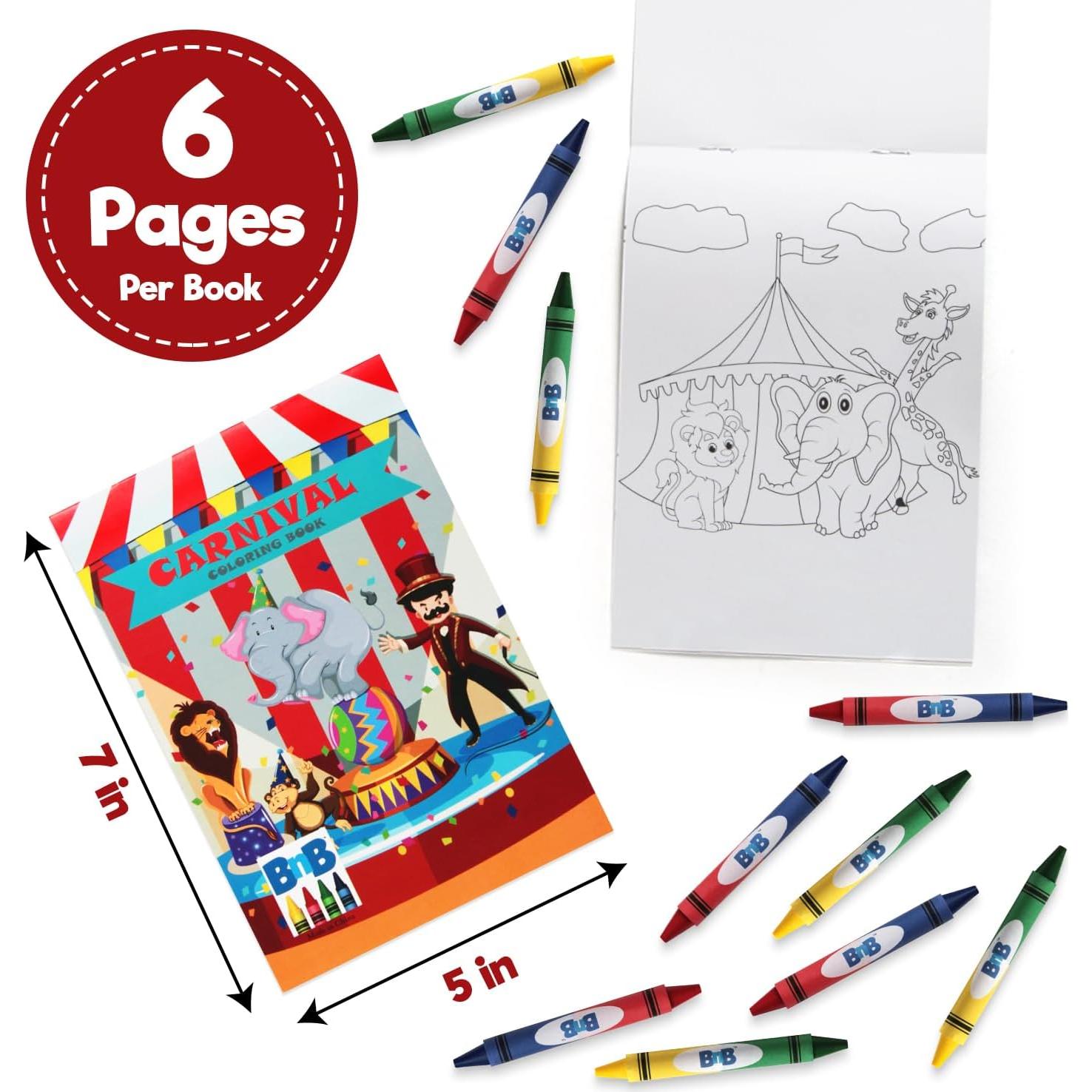 24 Mini Libros de Colorear Bottles N Bags + Crayones