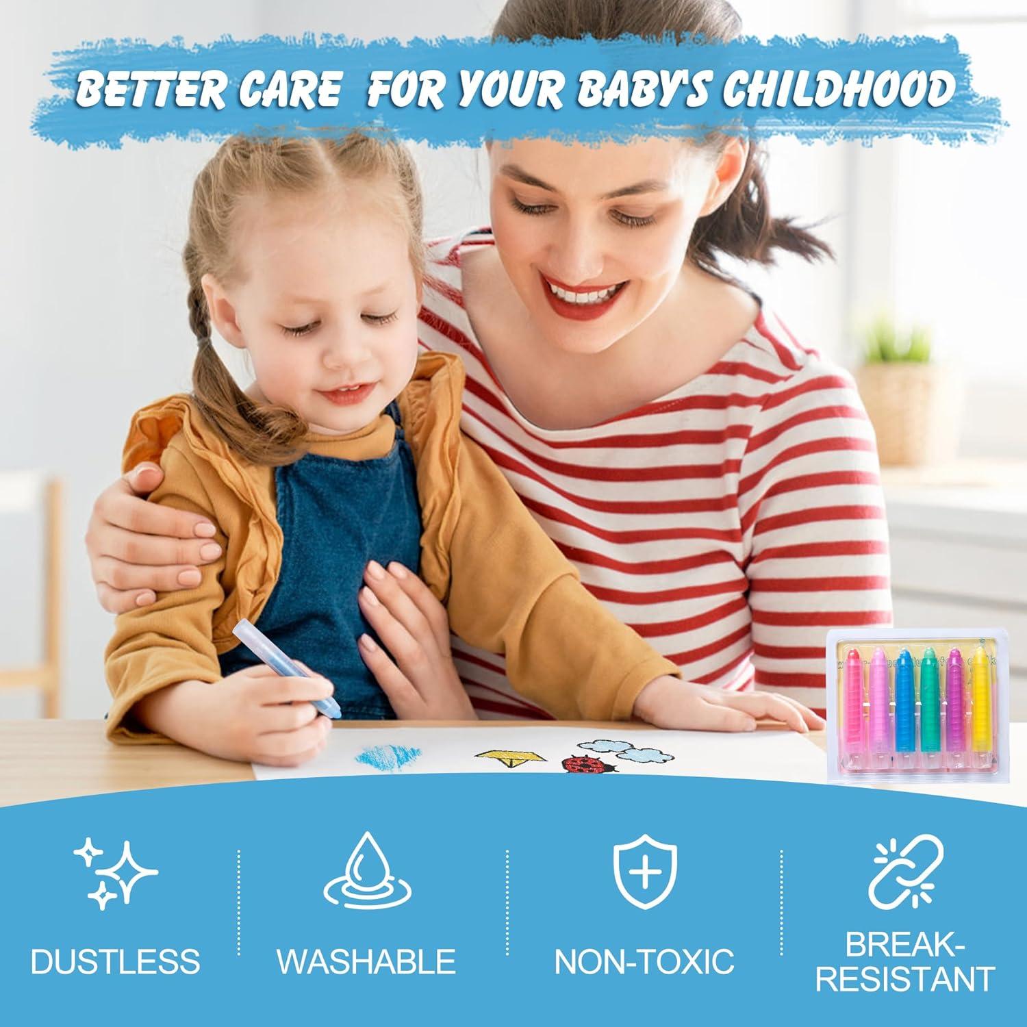 Tiza Sin Polvo LVYOALIN 6 Colores Lavables para Niños