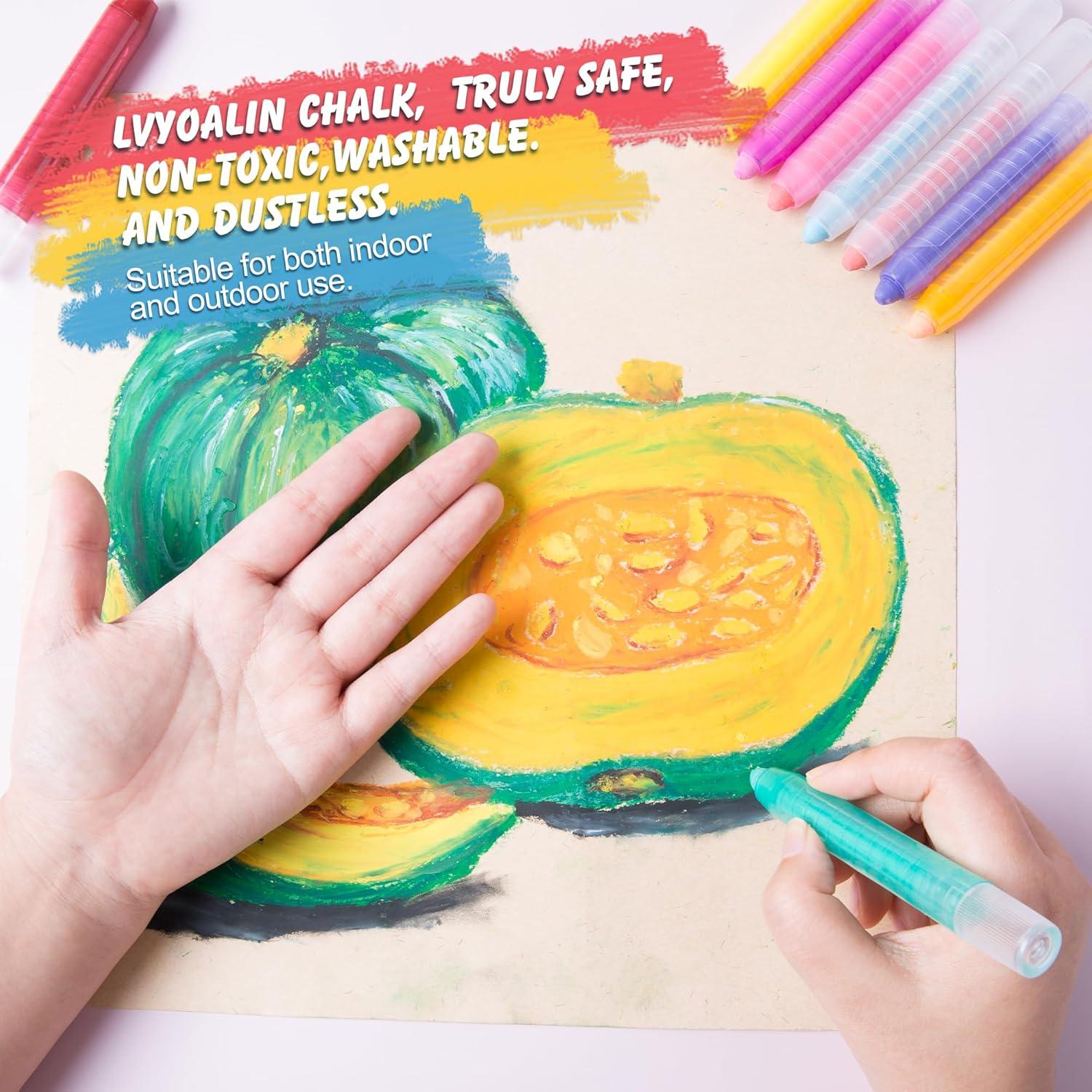 Tiza Sin Polvo LVYOALIN 6 Colores Lavables para Niños