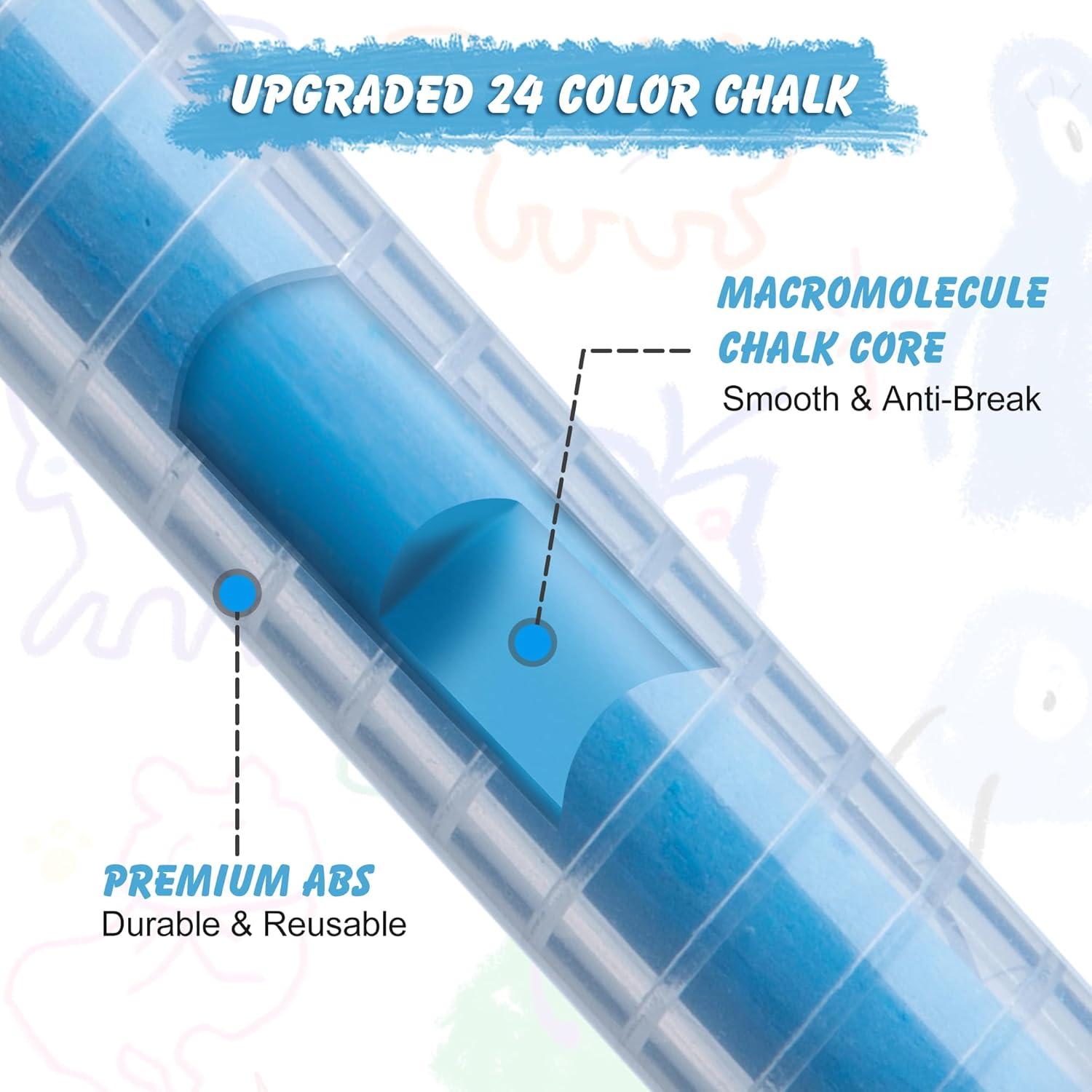 Tiza Sin Polvo LVYOALIN 6 Colores Lavables para Niños