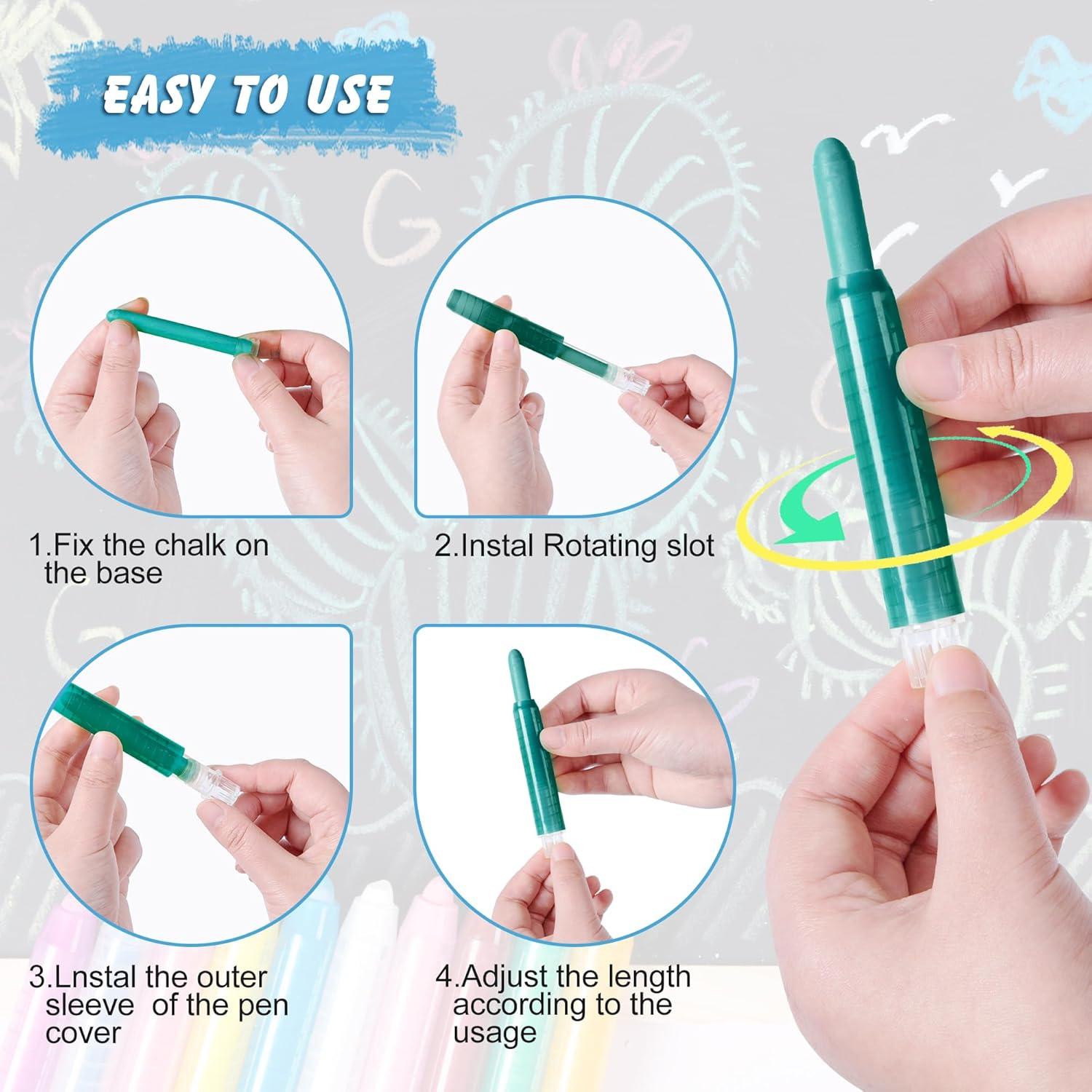 Tiza Sin Polvo LVYOALIN 24 Colores No Tóxica para Niños