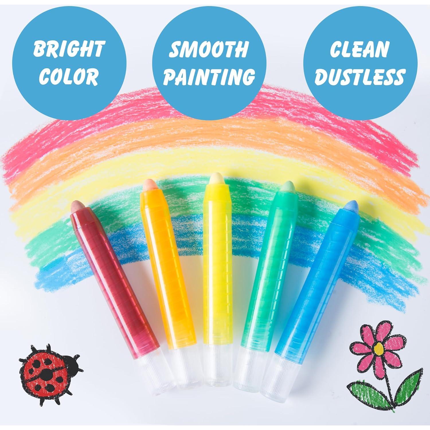 Tiza Sin Polvo LVYOALIN 24 Colores No Tóxica para Niños