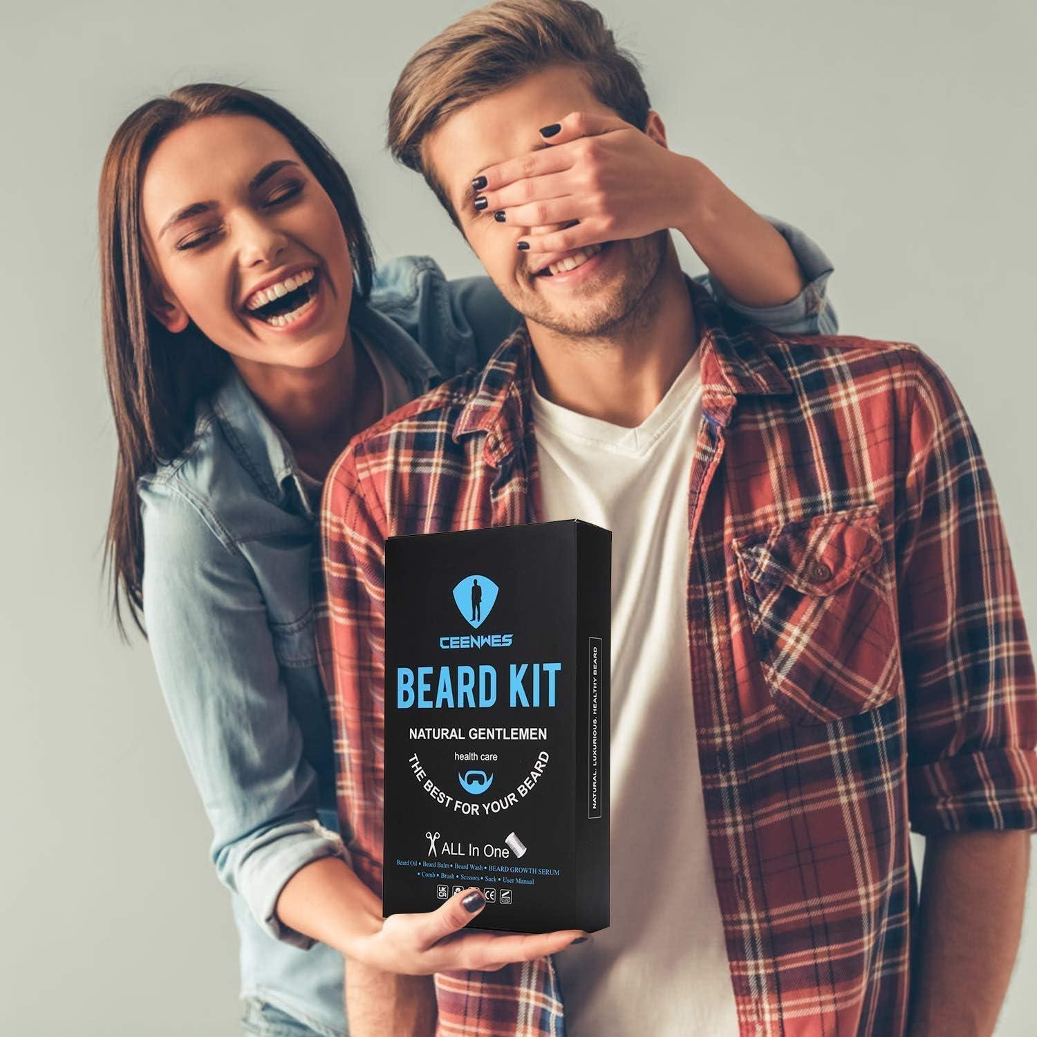 Kit de Cuidado de Barba Ceenwes 9 Piezas con Aceite y Jabón