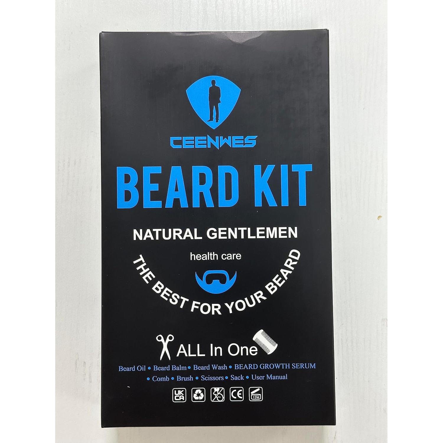 Kit de Cuidado de Barba Ceenwes 9 Piezas con Aceite y Jabón