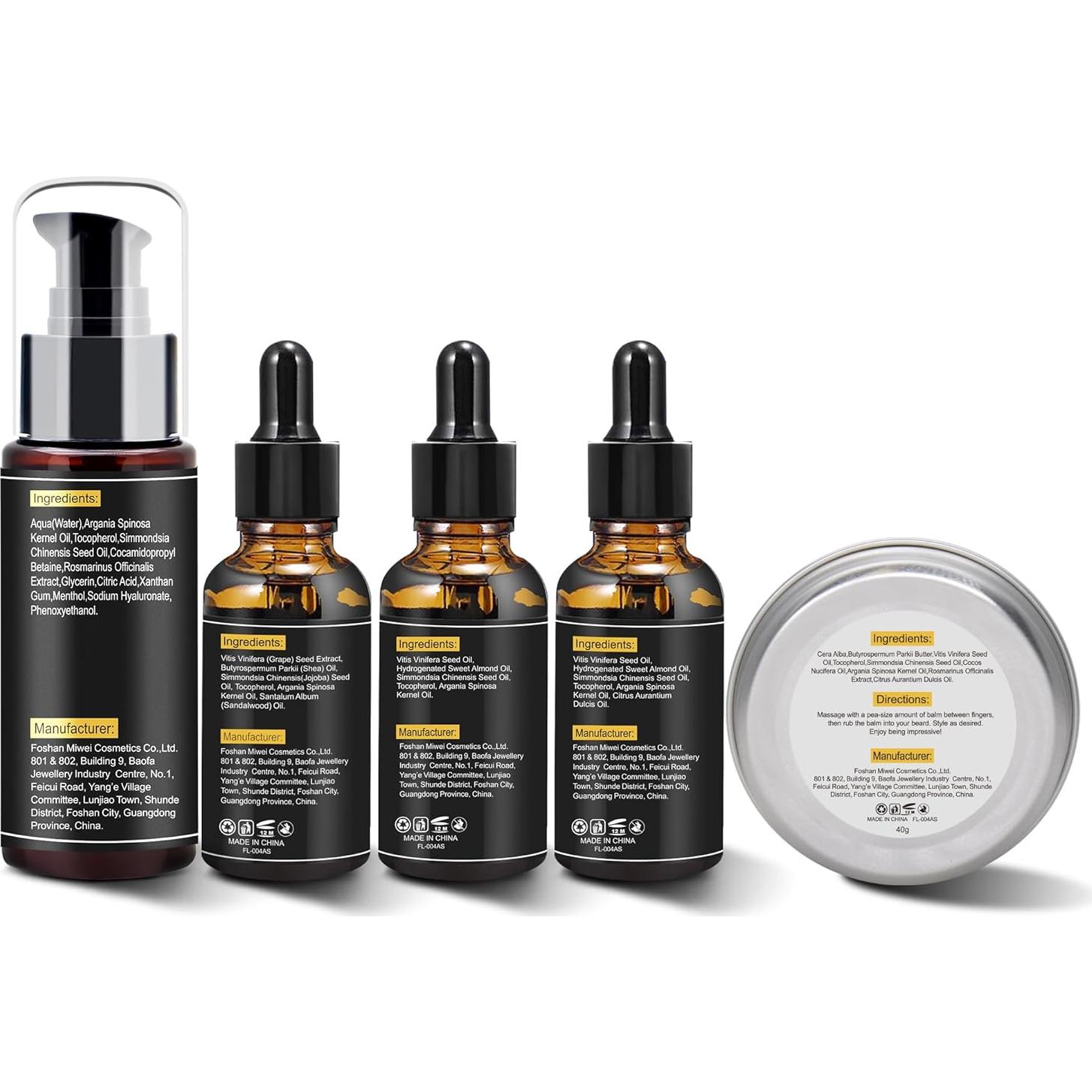 Kit de Barba FULLLIGHT TECH con Aceite, Jabón y Tijeras