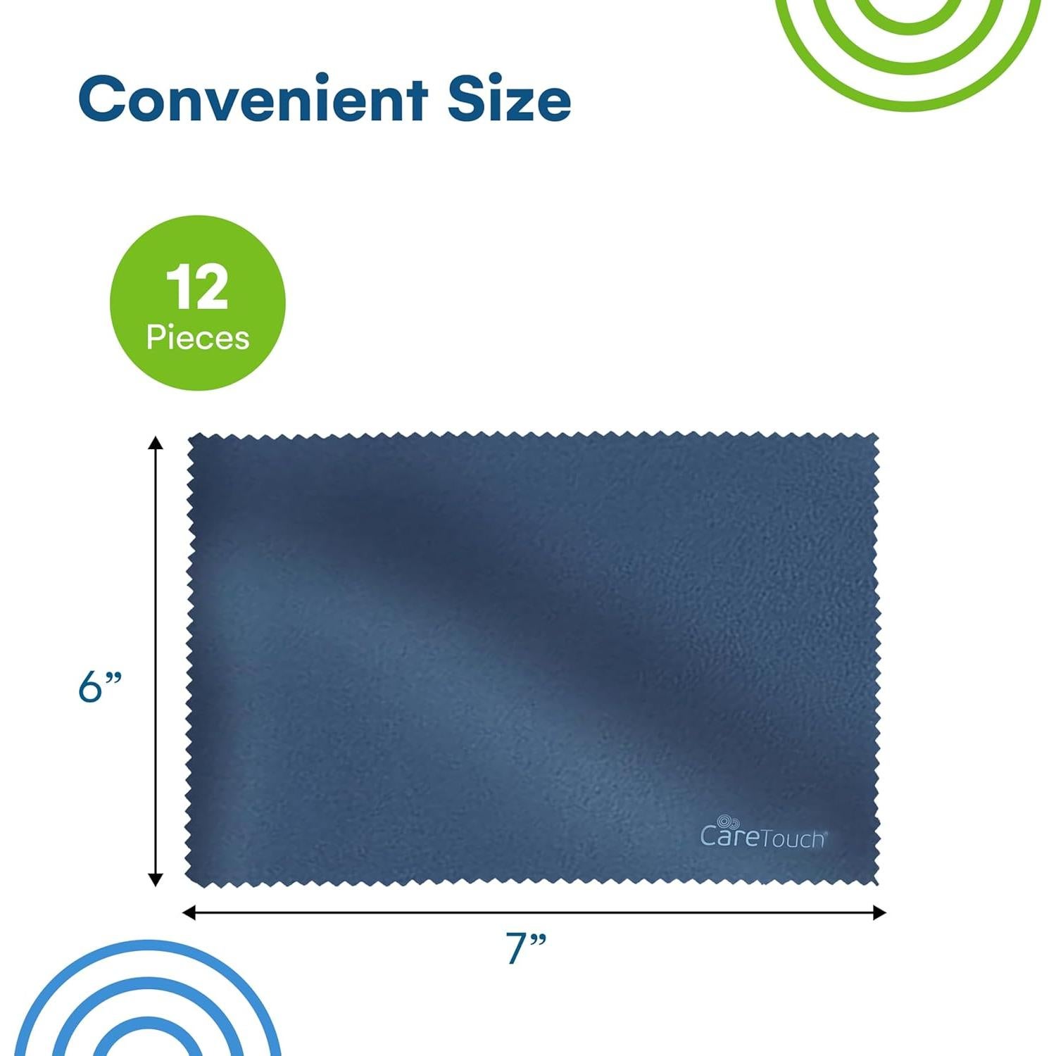 Paño de Limpieza Care Touch - 12 Microfibra Marino 15x18cm