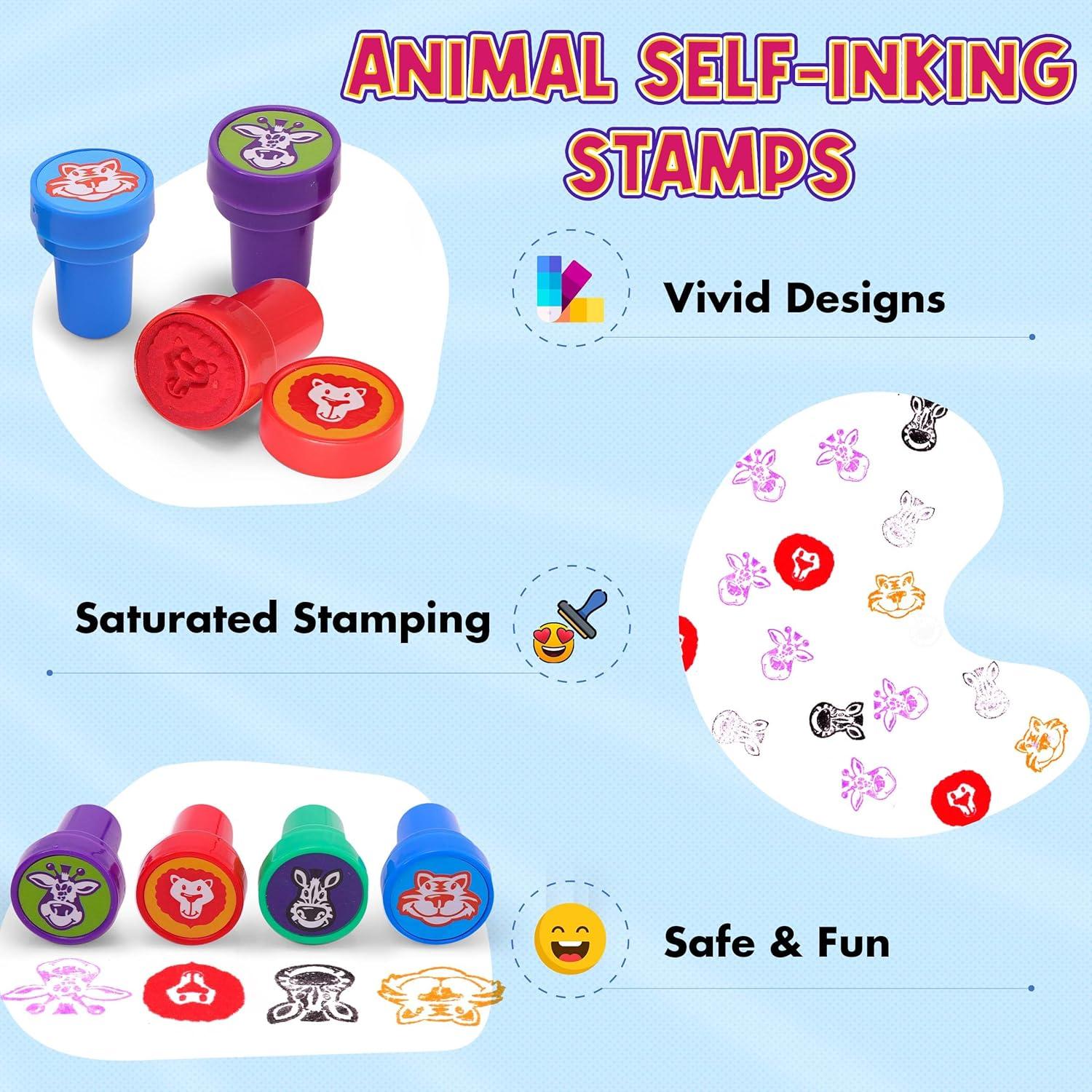 Set de Sellos Autoinking para Niños Srenta - 24 Piezas Animales