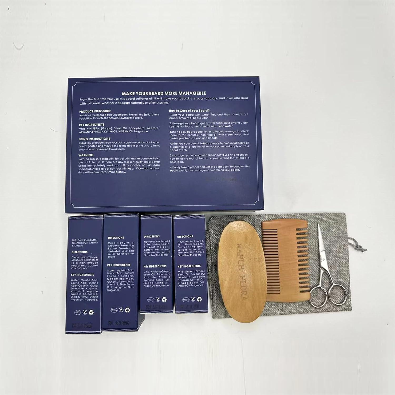 Kit de Cuidado de Barba Maple Flora con Aceite y Jabón