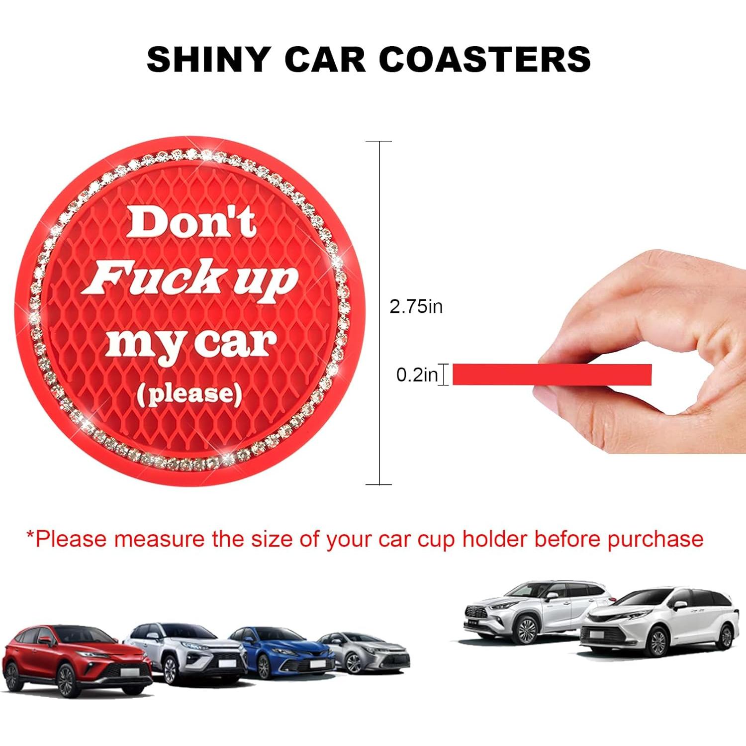 4 Posavasos Brillantes JNXIJ para Auto Antideslizantes Rojo