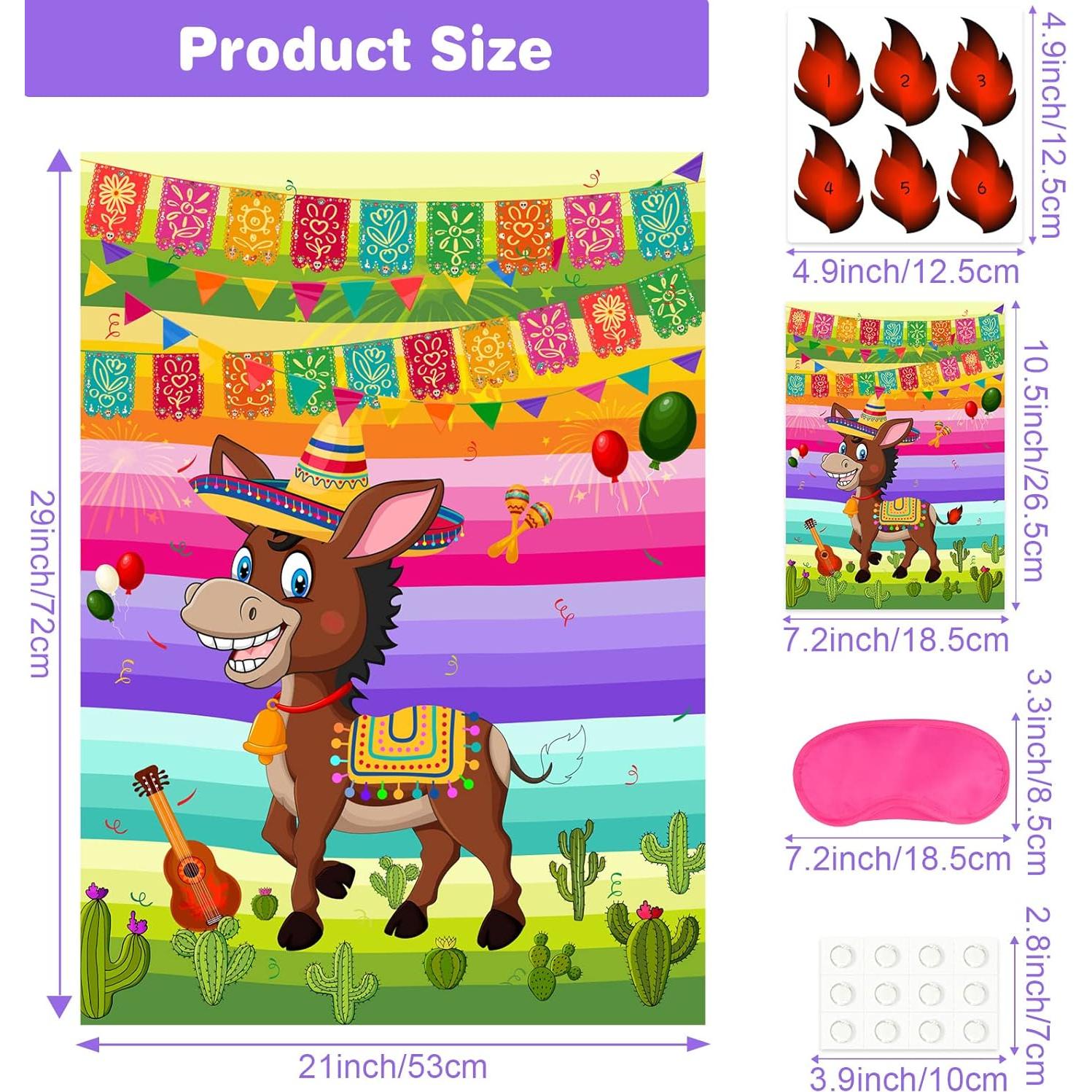 Juego Clava La Cola al Burro NEBURORA 24 Piezas Fiesta