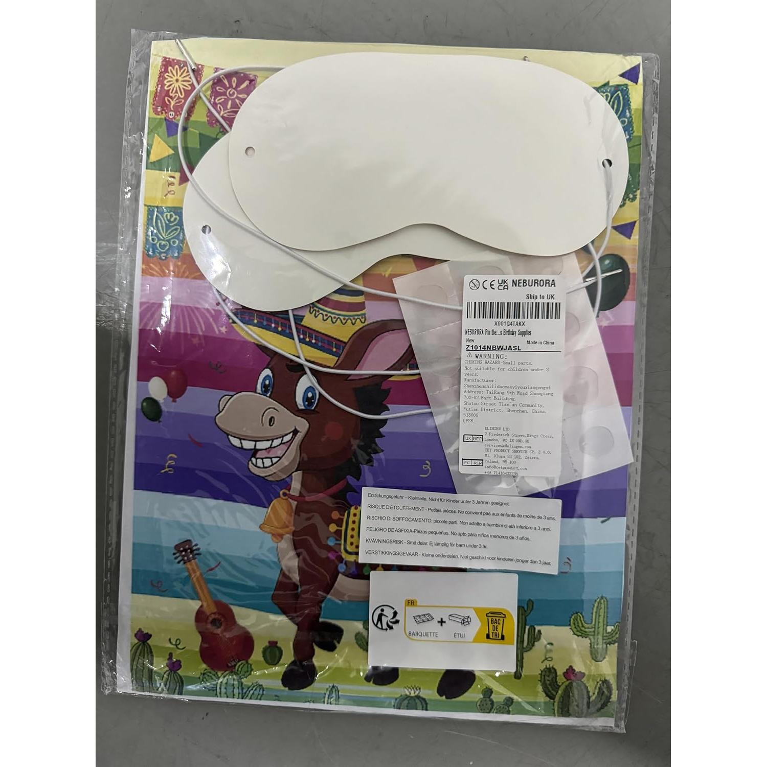 Juego Clava La Cola al Burro NEBURORA 24 Piezas Fiesta