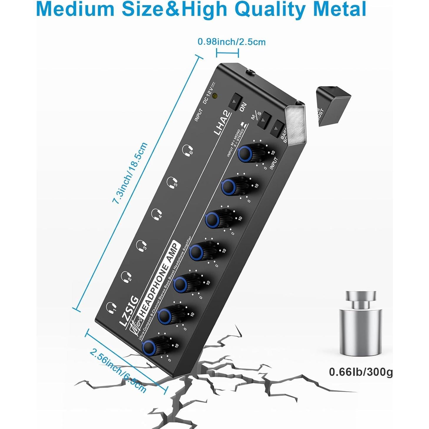 Amplificador de Auriculares LZSIG 6 Canales Estéreo con Graves