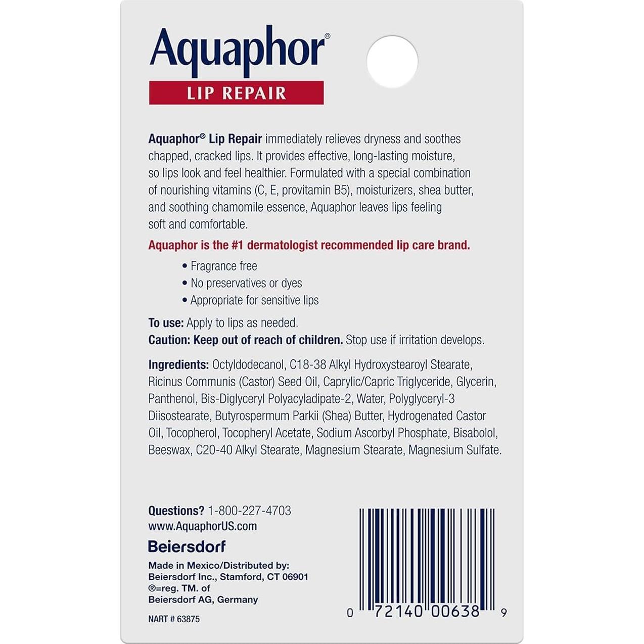 Ungüento Reparador de Labios Aquaphor 10.4 ml - Hidratación Duradera