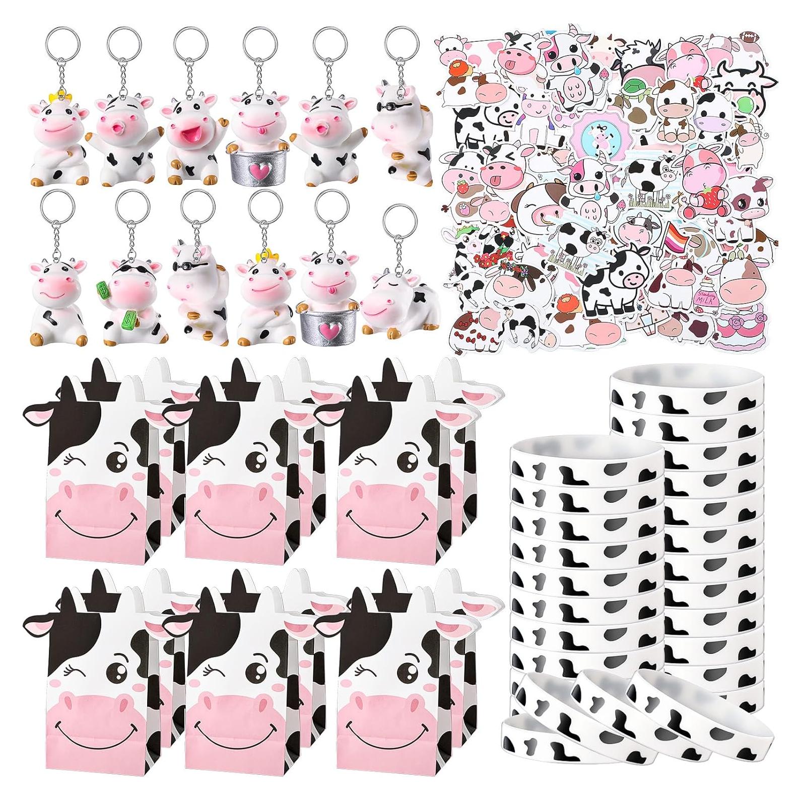 86 Piezas Fiesta de Vaca Fumete - Llaveros, Pulseras, Stickers