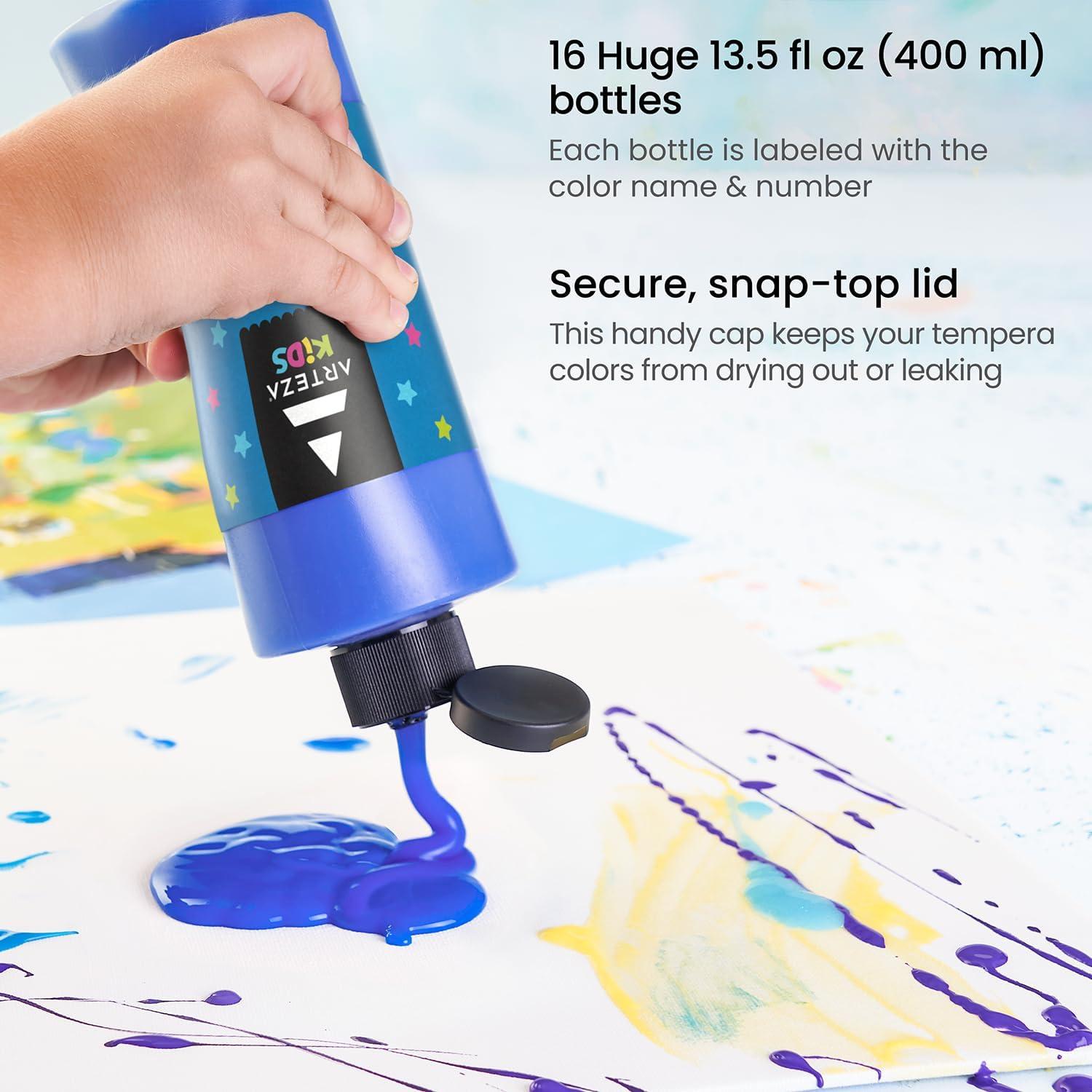 Set de Pintura Témpera Arteza Niños 16 Botellas 400 ml
