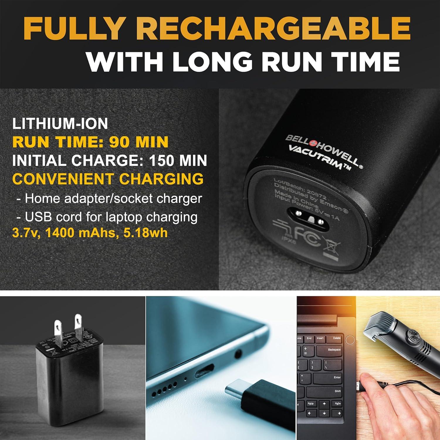 Recortadora de Barba Vacutrim Sin Cable 20 Longitudes Negra