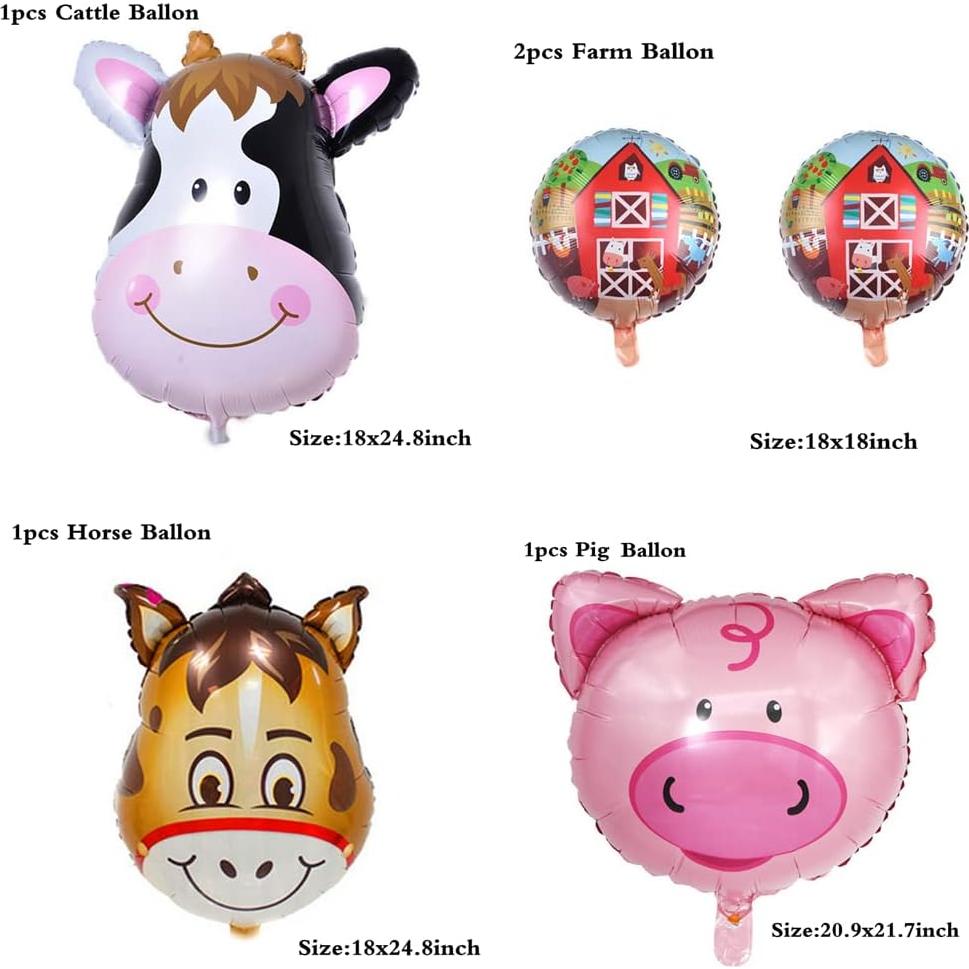 36 Piezas Suministros Fiesta Temática Granja WIDELL - Decoración