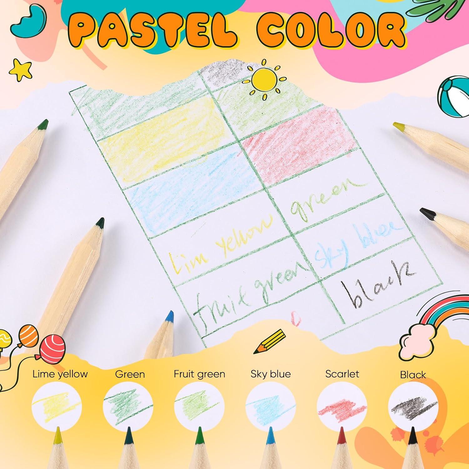 Lápices de Colores Faccito Mini 3.5" para Niños - 60 Piezas