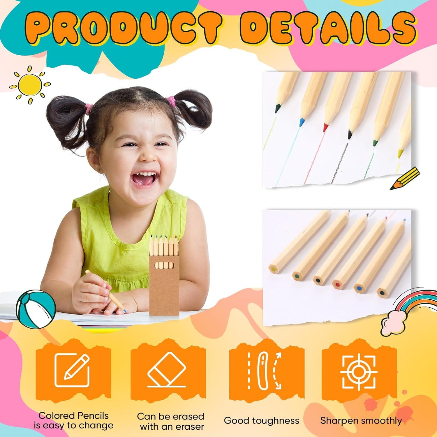 Lápices de Colores Faccito Mini 3.5" para Niños - 60 Piezas