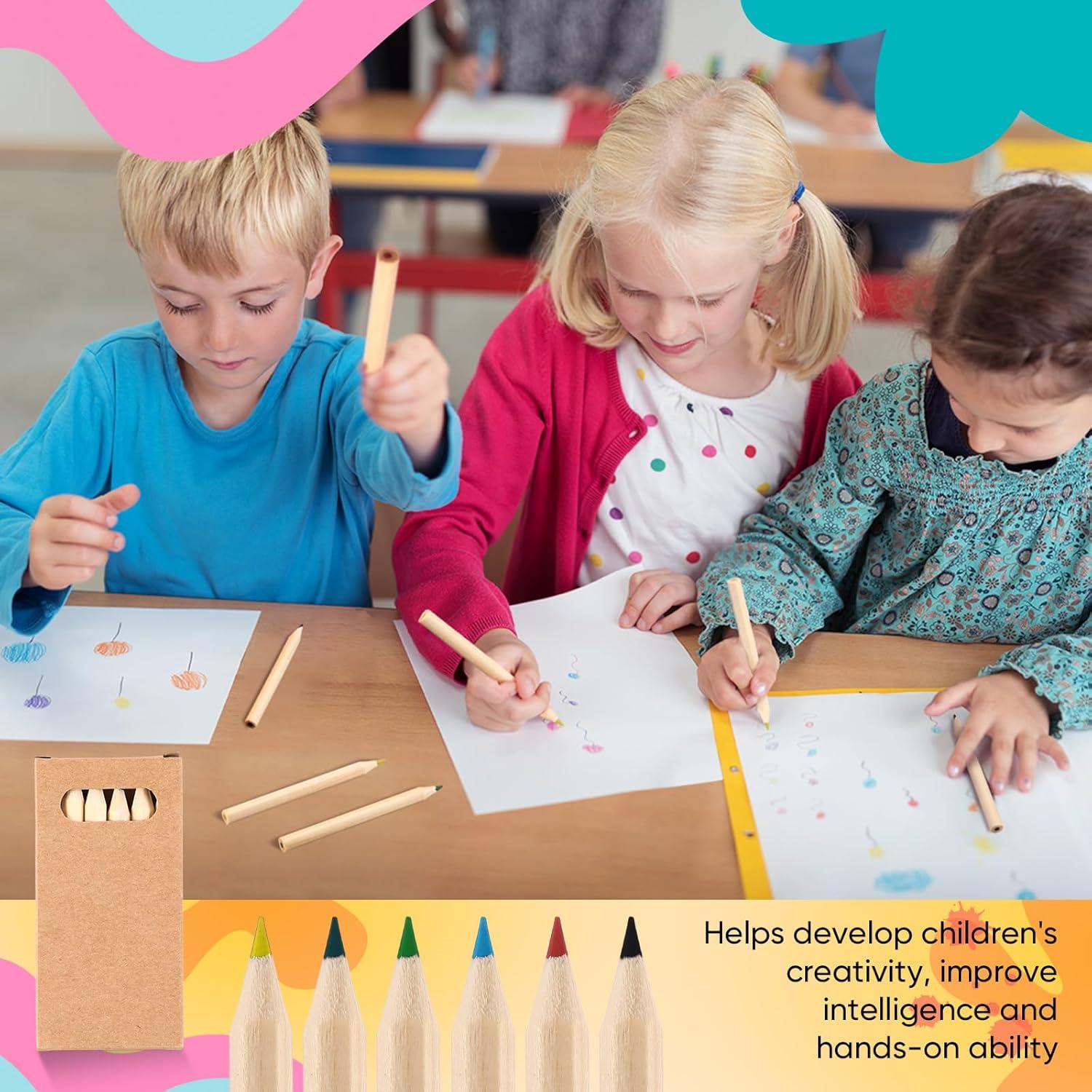 Lápices de Colores Faccito Mini 3.5" para Niños - 60 Piezas