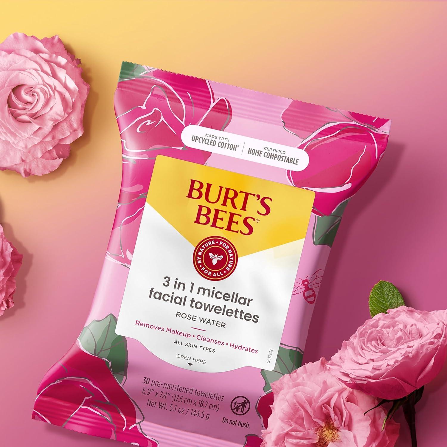 Toallitas Faciales Burt's Bees 30 Ct con Agua de Rosa