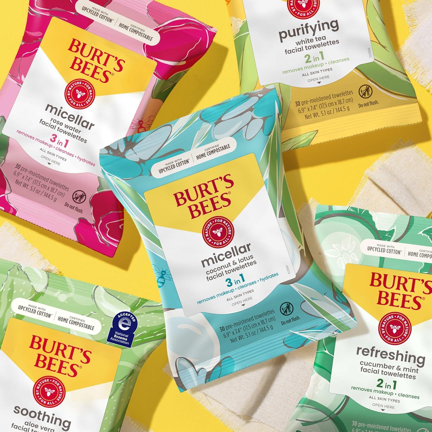 Toallitas Faciales Burt's Bees 30 Ct con Agua de Rosa