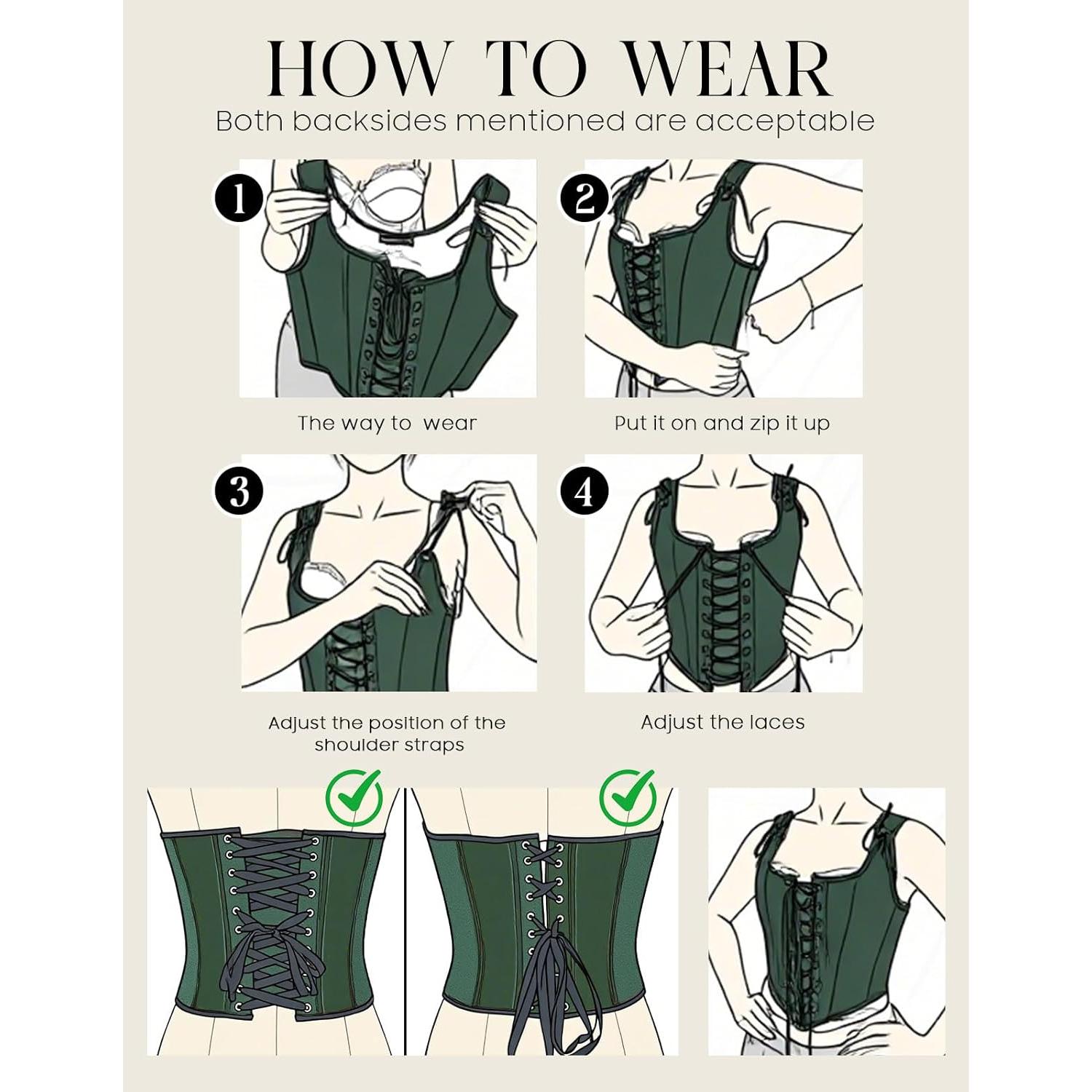 Corset Renacentista SCARLET DARKNESS Floral con Cremallera