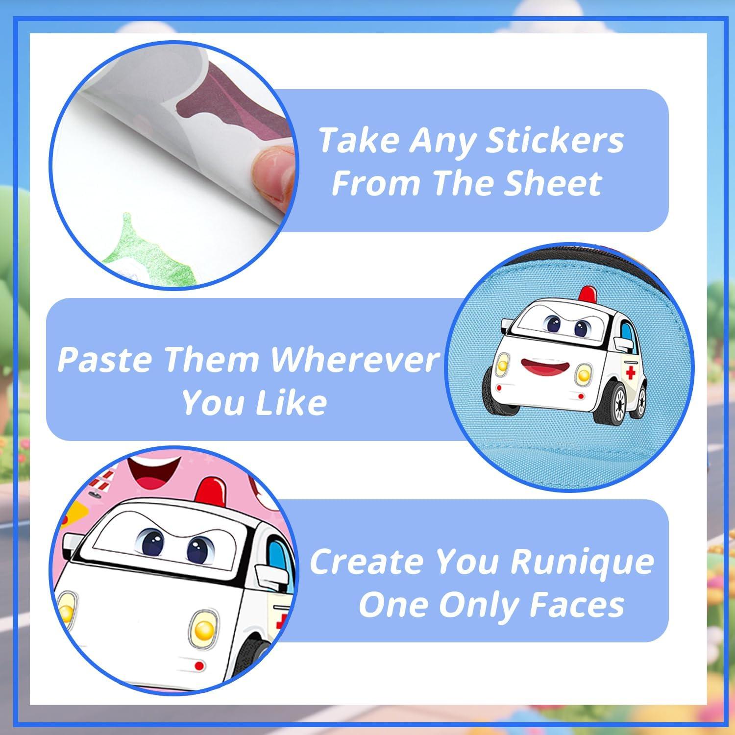 24 Hojas Stickers de Coche de Caricatura T-Antrix para Niños