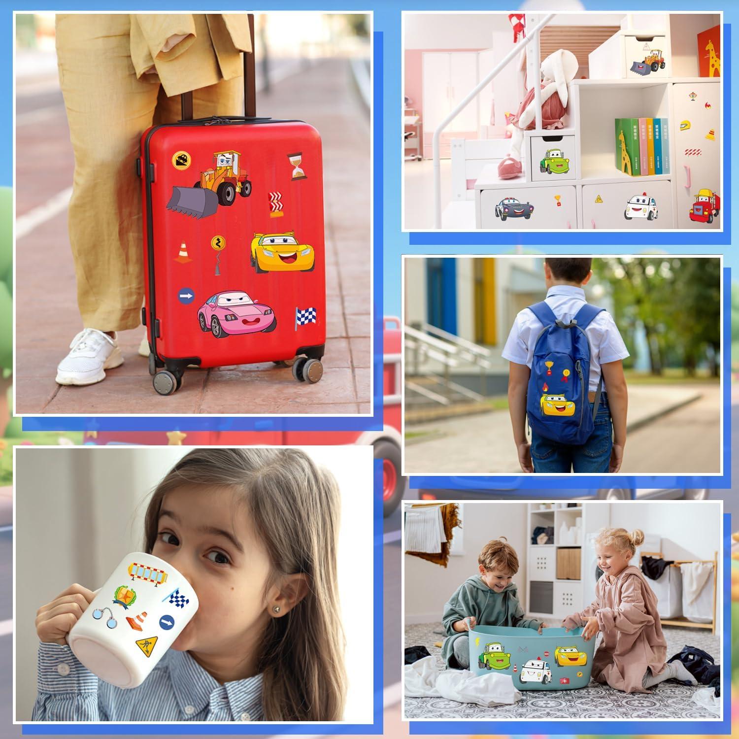 24 Hojas Stickers de Coche de Caricatura T-Antrix para Niños